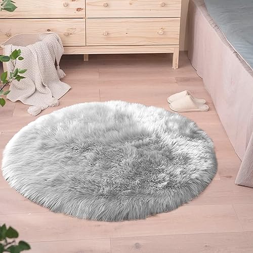 Miniatura 209 de Goolela Alfombra de piel sintética blanca de 2 x 6 pies, alfombra rectangular de piel de oveja sintética para dormitorio, mullida y mullida Blanco