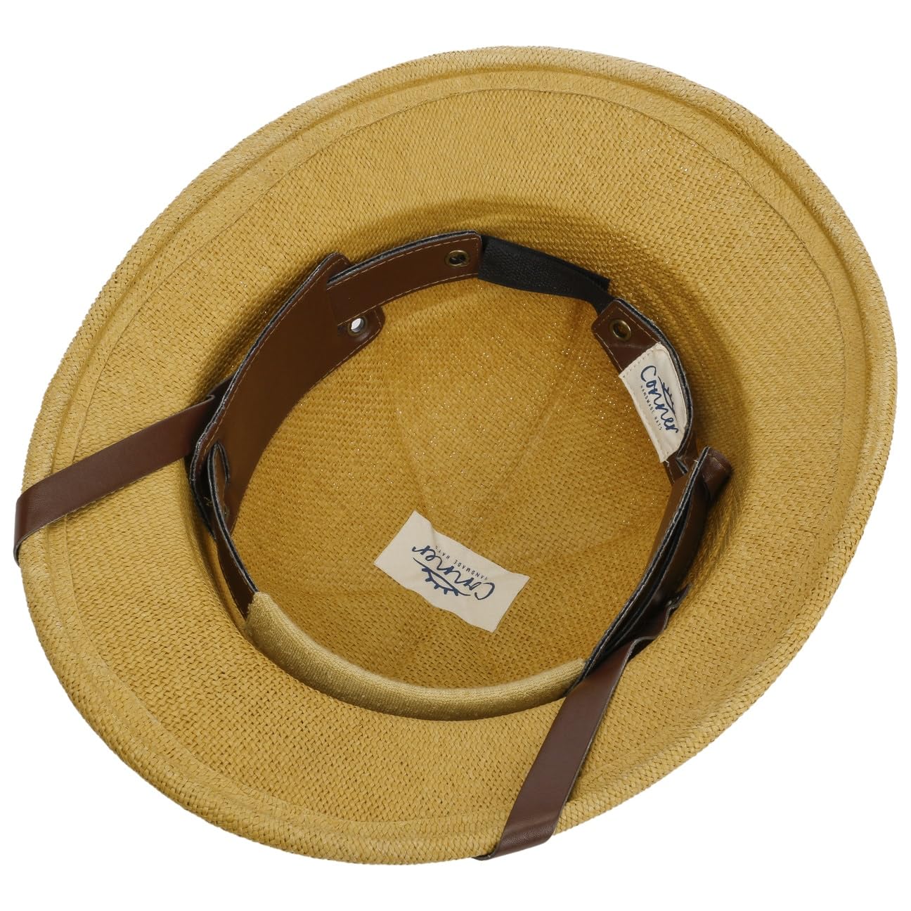 Conner Casco Colonial Bendigo Mujer/Hombre - Sombrero de Paja Verano con Banda Piel Primavera/Verano