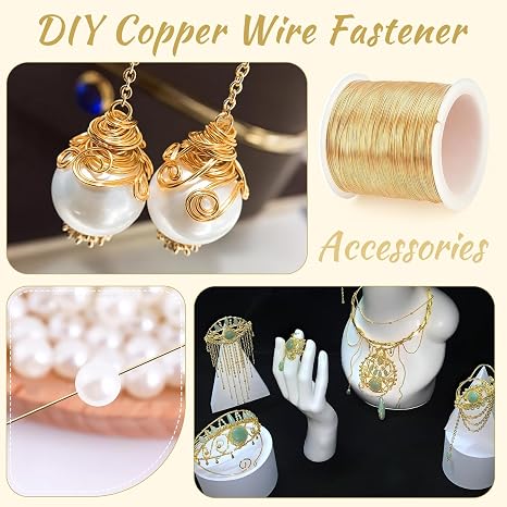 Gold Wire for Jewellery Making Crafting 328FT 100M 0.4MM 26 Gauge