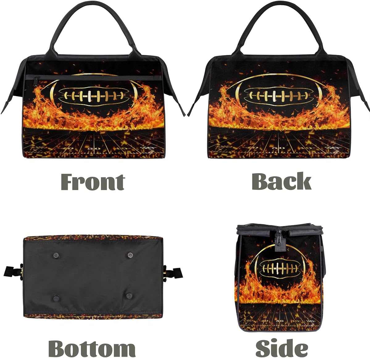 Sports Duffel Bags for Kids - Carry On Travel Gym Bag Waterproof Workout Shoulder Tote for Boys Girls Weekender Overnight Duffel for Swim Dance Camp(Football)