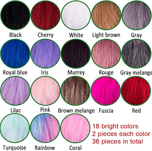 Miniatura 2 de SIQUK 36 pompones de piel sintética para manualidades, pompones esponjosos, pompones de piel de zorro sintética con lazo elástico para sombreros,