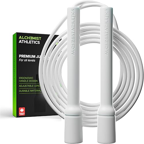 Cuerda de saltar para fitness, cuerda de saltar ajustable de 10 pies para hombres, mujeres y niños, cuerda de saltar sin enredos con asas