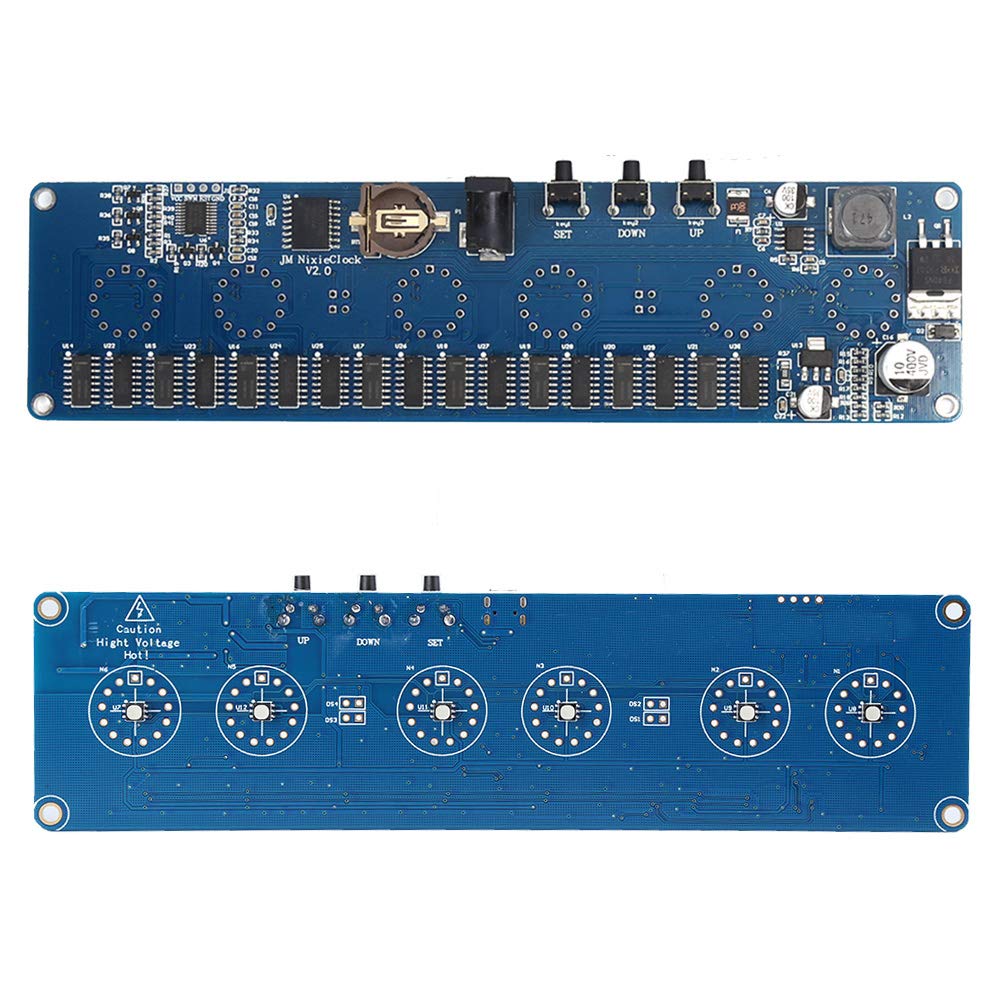 KUIDAMOS STM8S005 Płytka Drukowana RGB Elektroniczna Rurka Nixie Zegar LED 12 V 1 A do Dekoracji Wnętrz 2 szt. (Gniazdo prądu stałego)