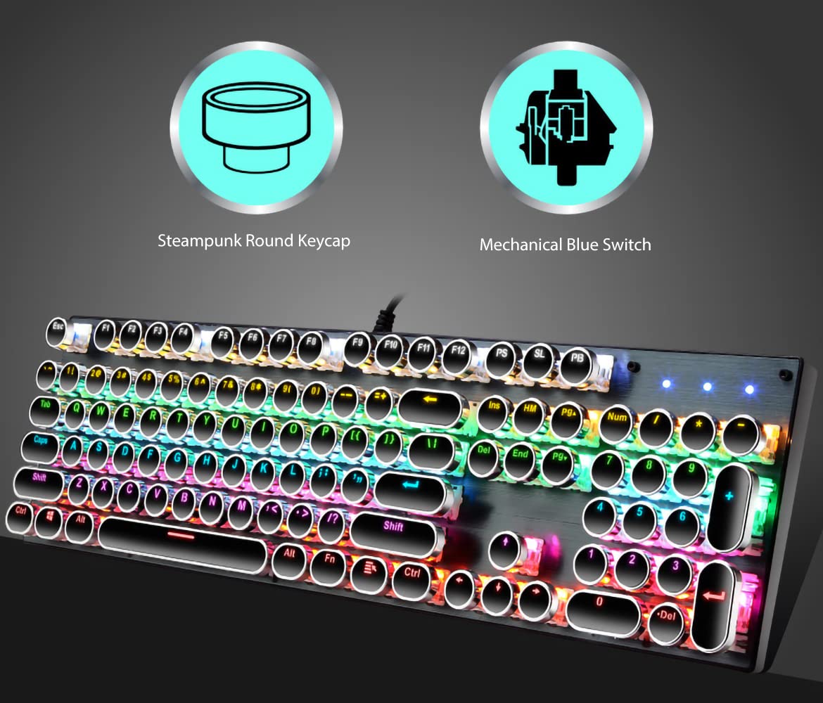 タイプライター Amazon.co.jp: タイプライター型 レトロ メカニカルキーボード LED