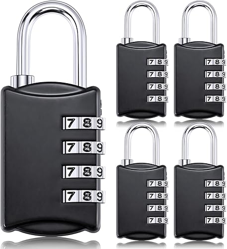 Miniatura 8 de Moxweyeni Cerradura de combinación de 4 dígitos de 4 dígitos, pequeña combinación de números de equipaje, candado impermeable para viajes, caja de