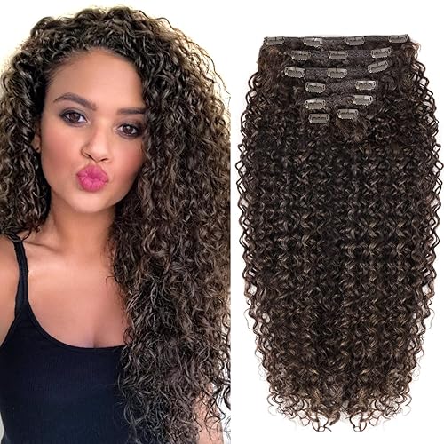 Miniatura 10 de BHF - Extensión de cabello rizado de 26 pulgadas, con clip de doble trama de 4.94 onzas, resistencia al calor, extensión de cabello sintético