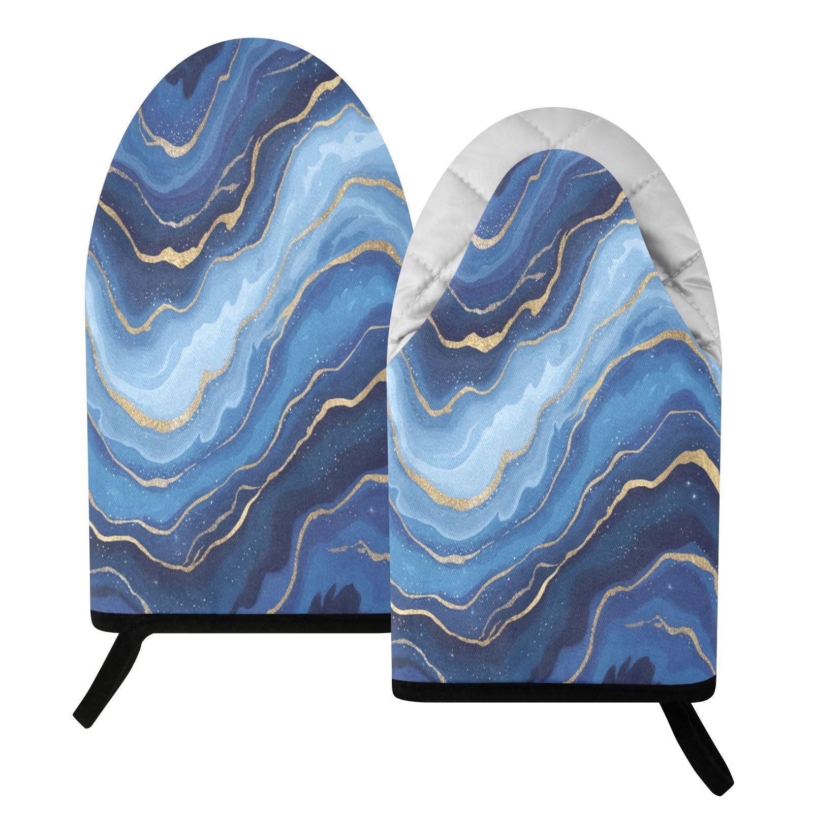 BURSTDDY Marble Oven Mitt,Heat Resistant Kitchen Mitts for Cooking