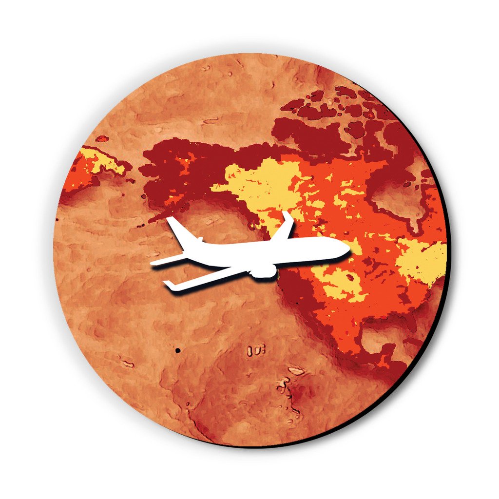 Plane Around The Globe Fridge Magnet / Multipurpose Magnet for Home / Kitchen / Office by Seven RaysMedium Density Fibreboard Decorative Fridge Magnet/Multipurpose Magnets for Home, Kitchen, Office