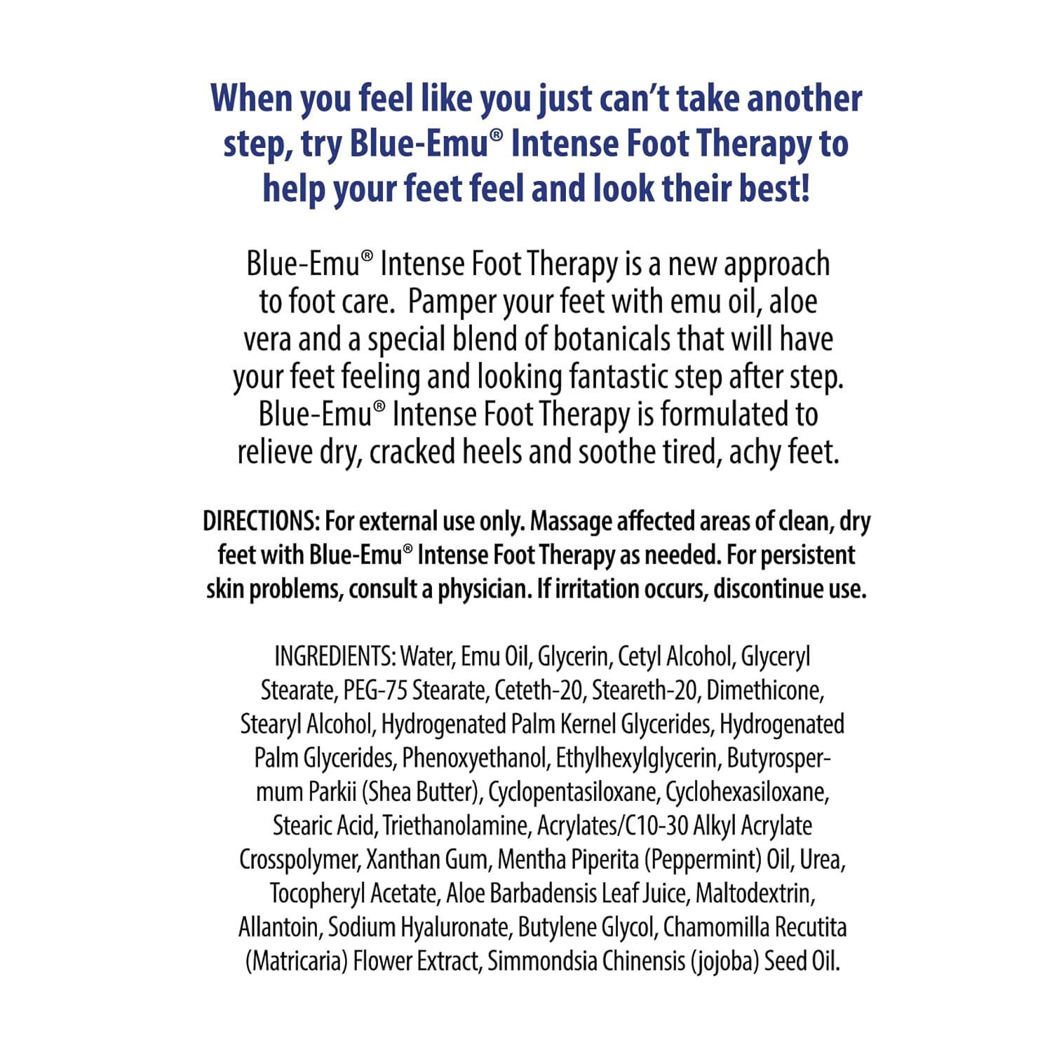 BLUE-EMU Intense Foot Therapy Cream for Dry Skin and Tired Feet - 5oz - Image 6