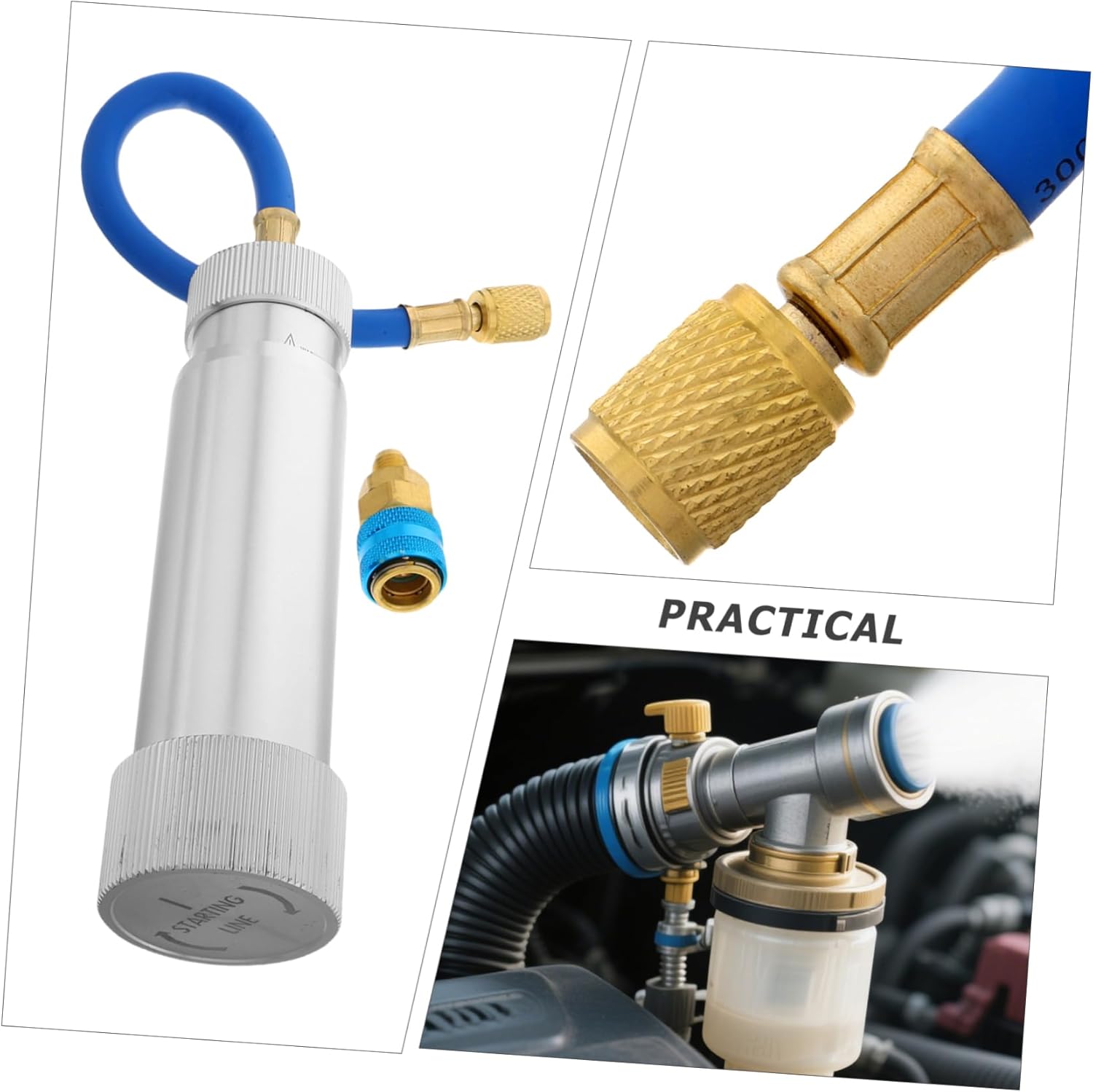 Manual Screw In Oil and Dye Injector Tool for Car Recharge Kit High Efficiency Automotive Air Conditioning Leak Detection Tool Durable and Convenient Injector
