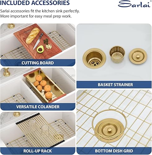 Miniatura 111 de Sarlai - Cerámica de porcelana de fregadero de porcelana, color blanco Blanco,Negro -,Negro estación de trabajo,Blanco estación