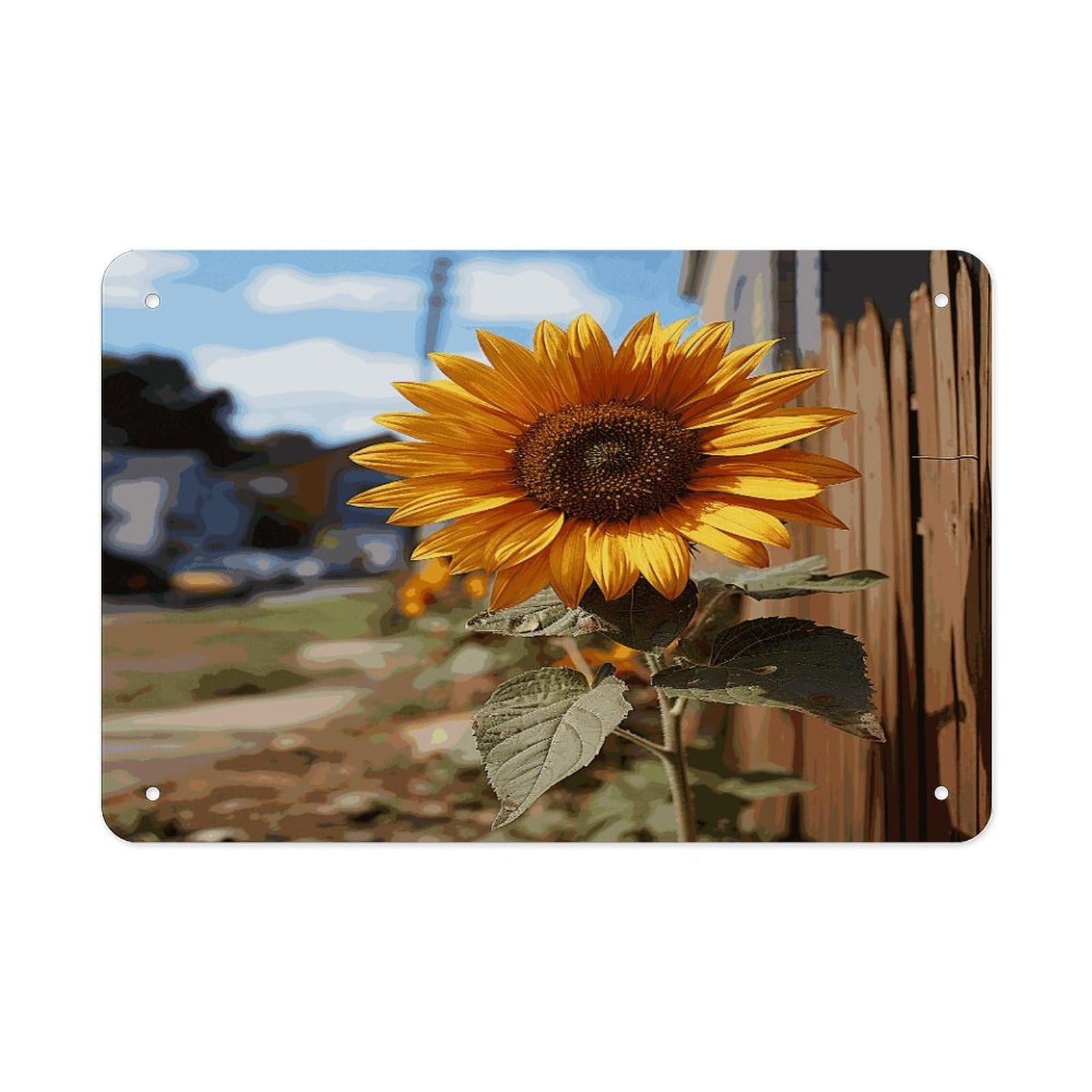 Fodpand Style Farm Sunflower Wall Art Metal Signs Tin Sign