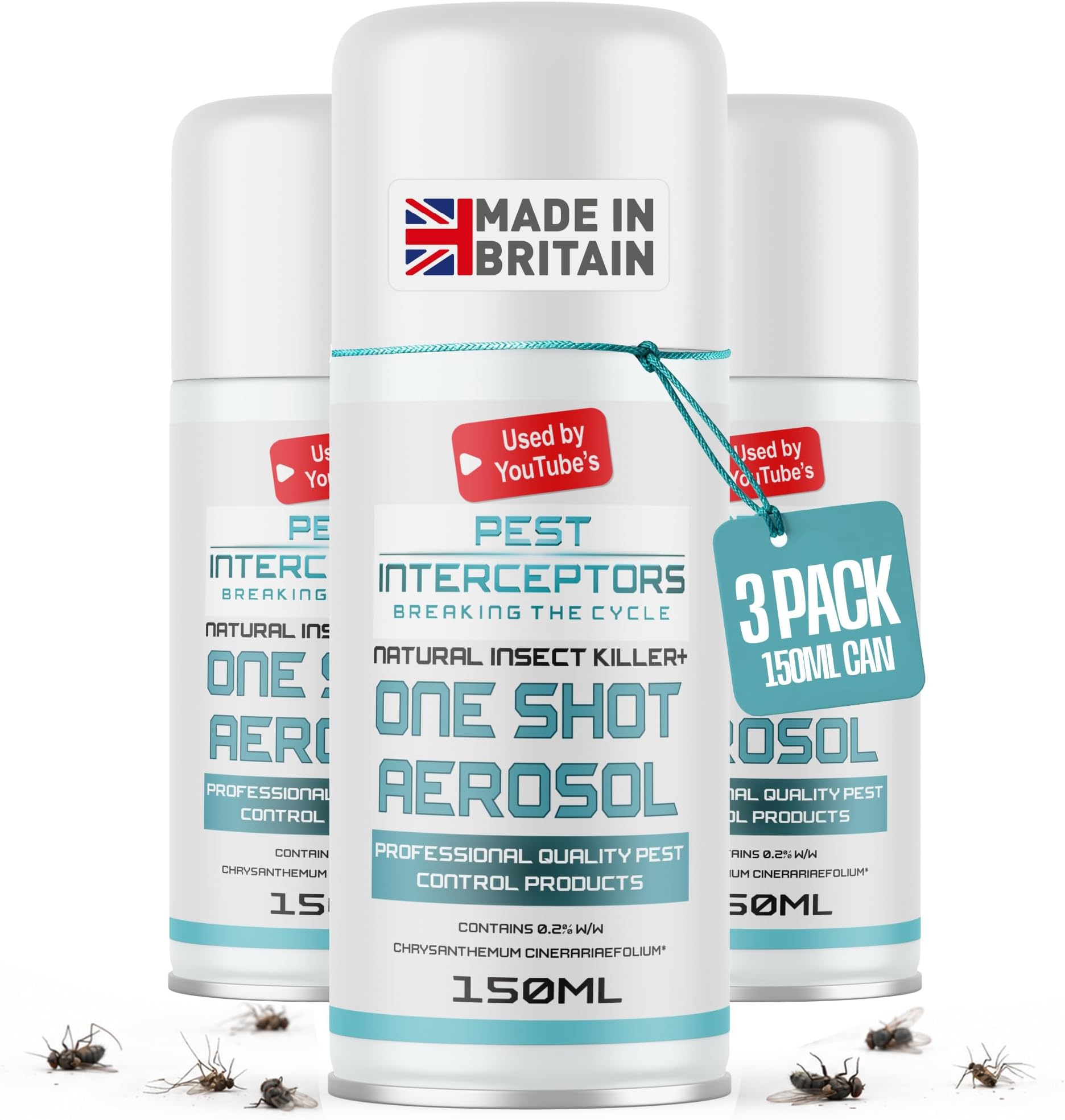 3 x ONE Shot AEROSOL Professional Powerful Automatic Release Insect Control Fogger: Swiftly Eliminate Flying and Crawling Pests 150ml 3 Pack