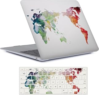 Hülle Kompatibel mit MacBook Air 13 Zoll 2020 2019 2018 Freisetzung A2337 A2179 A1932 mit Retina Display & Touch ID, Plastik Schutzhülle Hart Schale & Tastaturdeckel, Karte