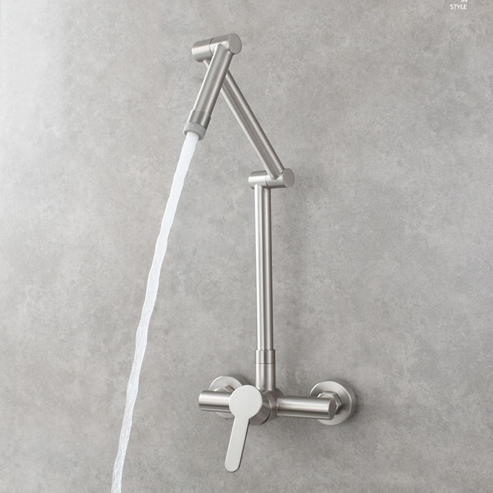 Miscelatore Cucina a Muro Rubinetto Cucina Pieghevole, Rubinetto lavello Cucina Ottone Miscelatore Cucina acqua Calda e Fredda Spazzolato