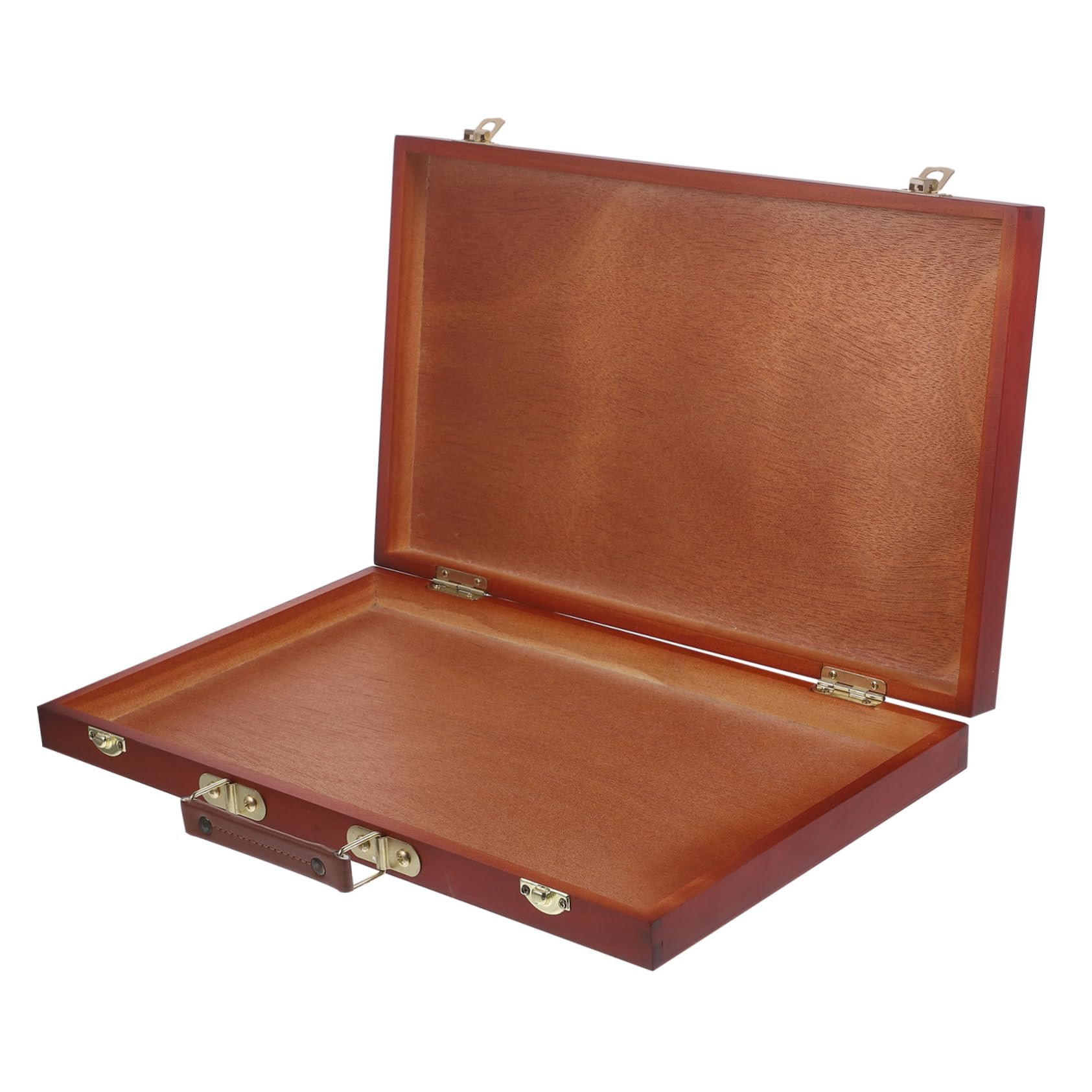 Caja de almacenamiento de madera para artistas con mango para pinturas y herramientas