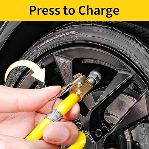 Miniatura 4 de Toolwiz Paquete de 2, portabrocas de aire de 516 pulgadas para inflado de neumáticos, válvula de latón con bloqueo de fijación en reparación