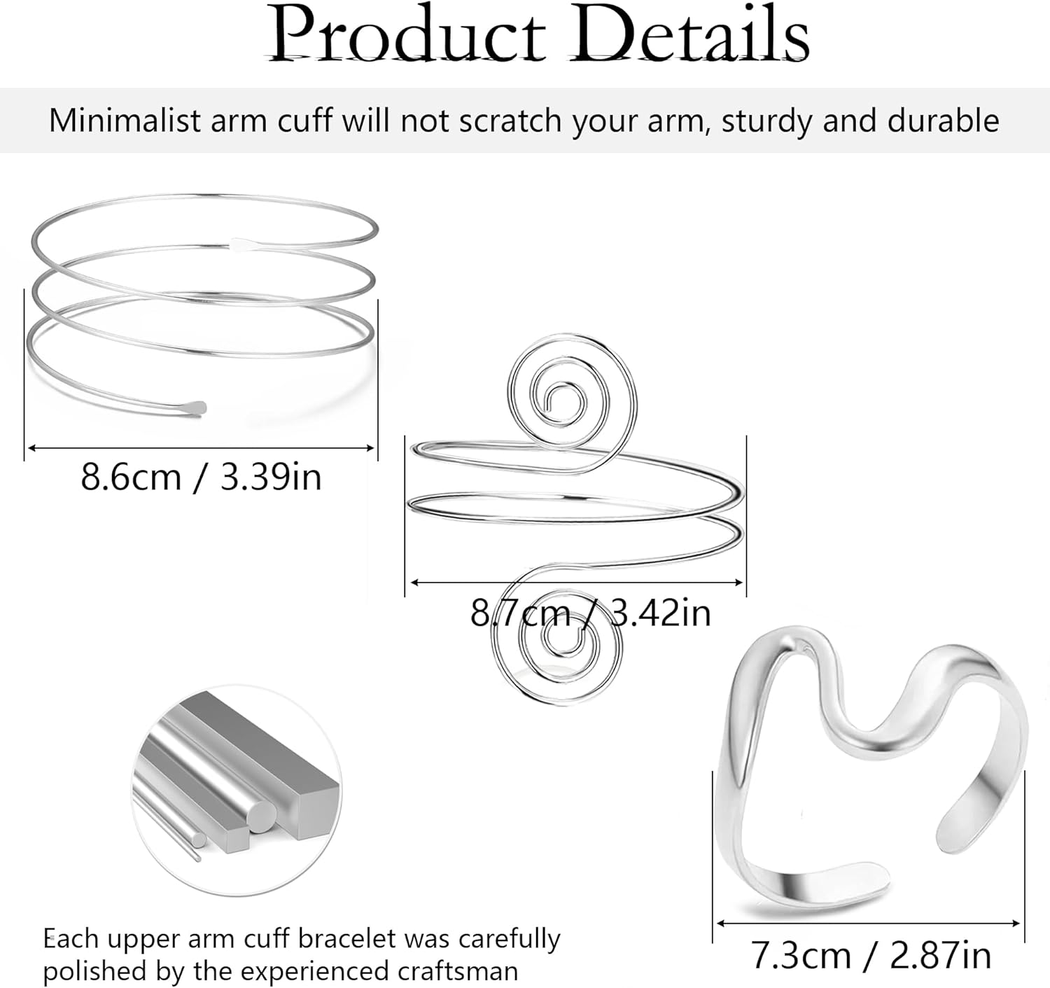 Arm Cuff Jewelry for Women Adjustable Upper Arm Bangle Bracelet Band Armlet Armband Jewelry - Image 7