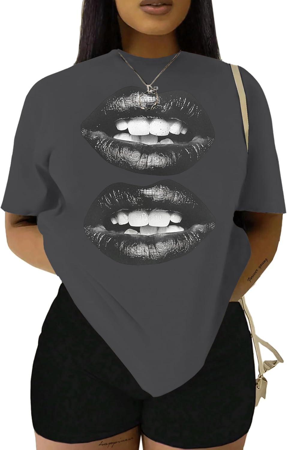 Hilinker Women's Oversized T Shirt Graphic Tees Short Sleeve Shirts Summer Casual Loose Tops