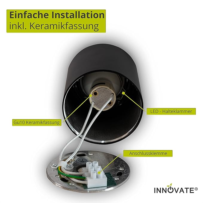 INNOVATE INNOVATE LED opbouwspot - 35° draaibare opbouwlamp - compacte opbouwspot - moderne IP20 opbouwspot GU10 fitting - platte downlight excl. lampen (4 stuks, zwart rond) photo 3