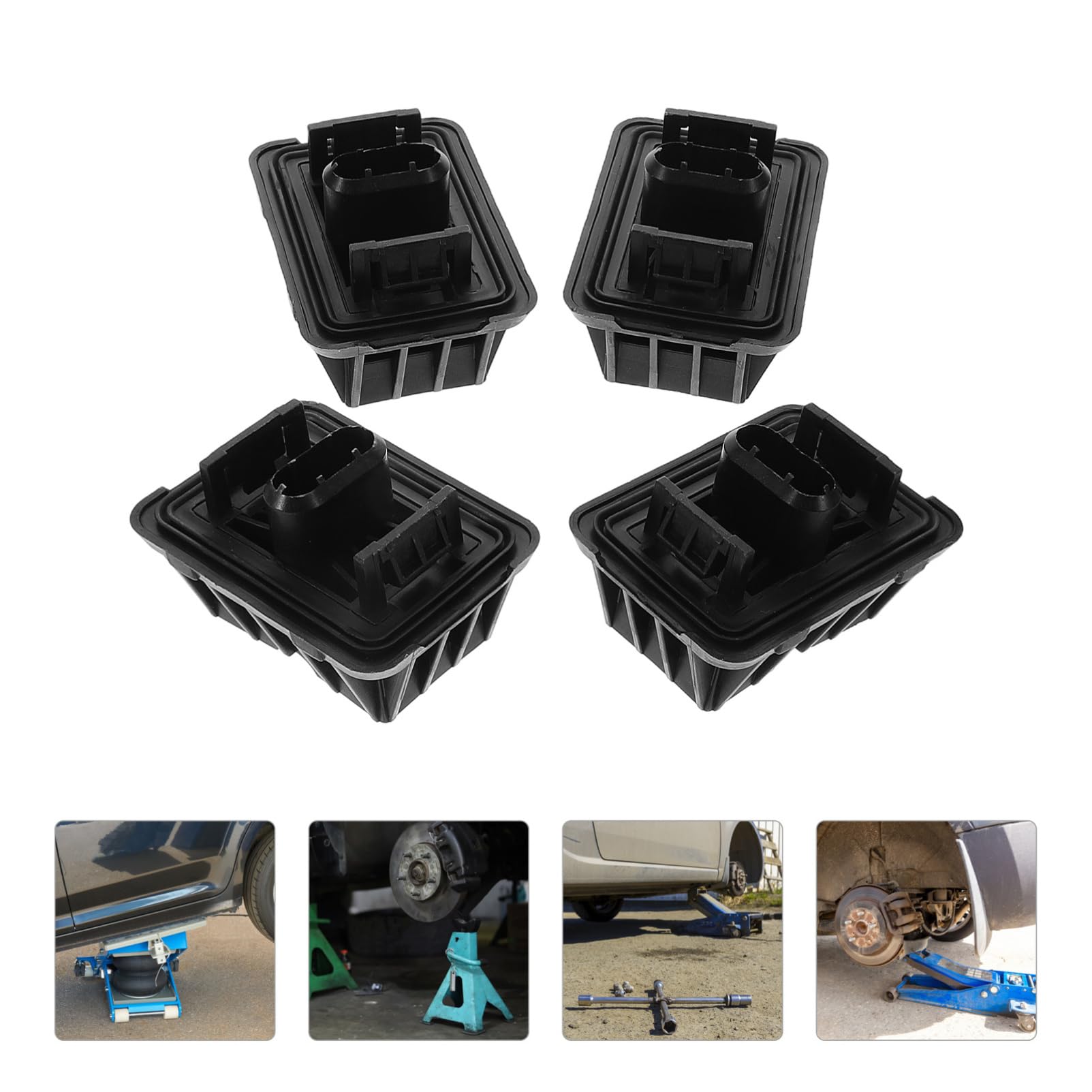 4pezzi Tamponi Gomma Per Sollevamento Auto Accessori Per Cric e Sollevatori Pad Di Supporto Per Sicurezza e Stabilità Durante La Manutenzione Del Veicolo