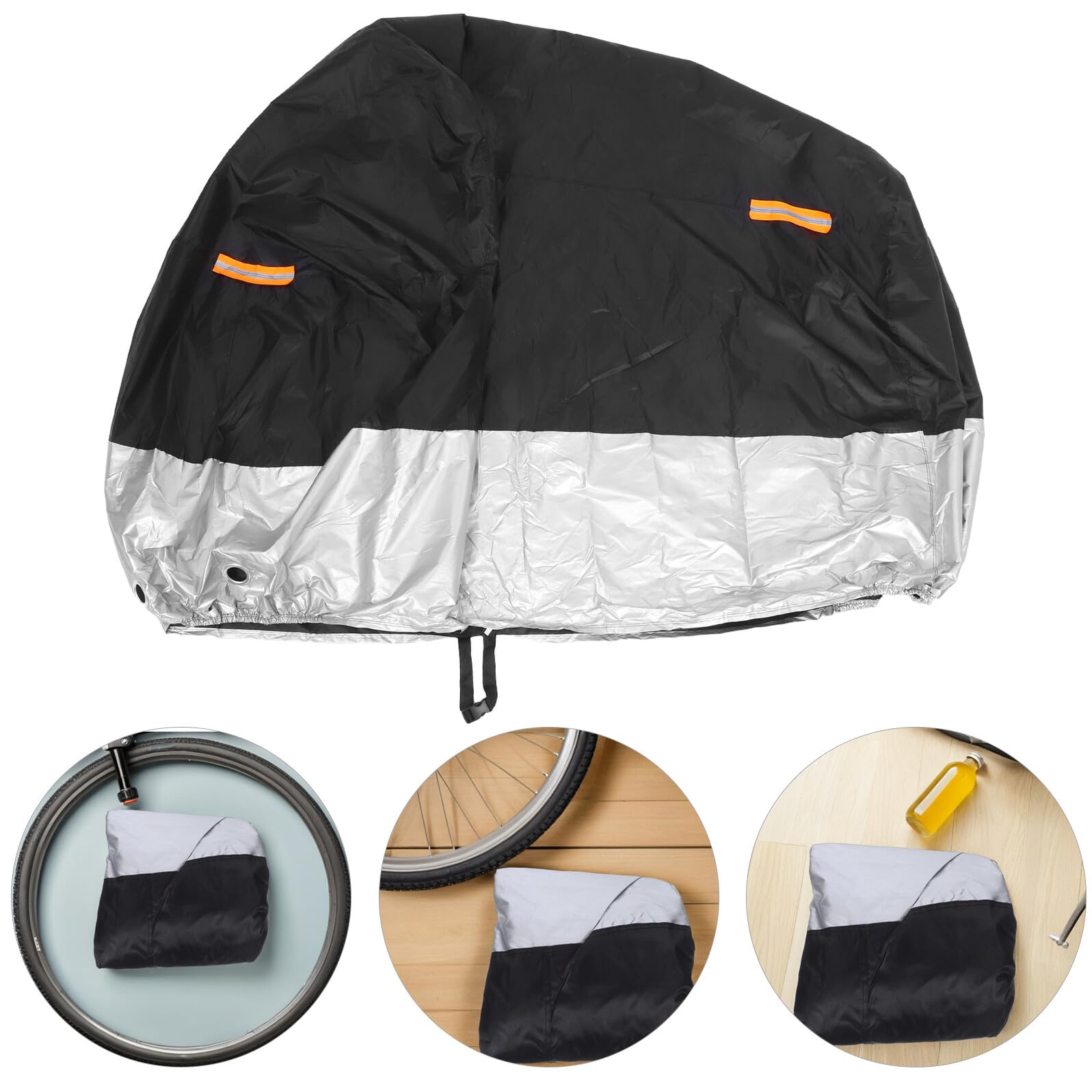 STOBAZA Housse Moto XXL Oxford Imperméable Anti-UV Coupe-Vent avec Bande Réfléchissante Protection Pluie et Poussière pour Scooter Moto Électrique et Vélo Extérieur