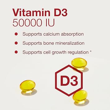 Protocol Vitamin D3 50000 IU - Immune Support, Healthy Bones and Teeth - 50 Softgels