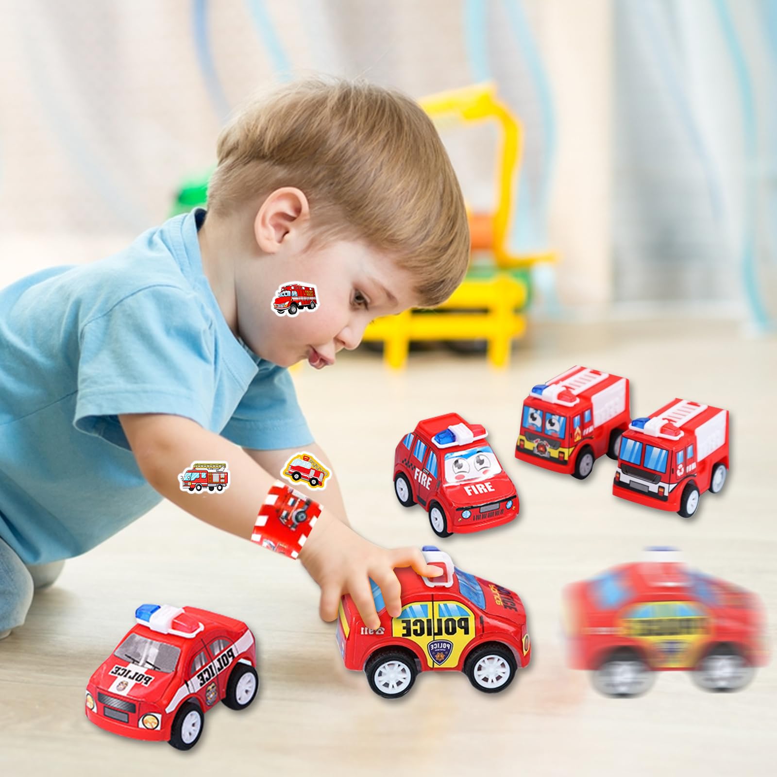 Porte-clés Camion De Pompiers - Lot De 12 Pour Fête D'anniversaire Thème Pompier, Décoration Et Cadeaux