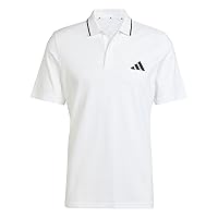 adidas Homme Essentials Small Logo Pique Polo Shirt, White/Black