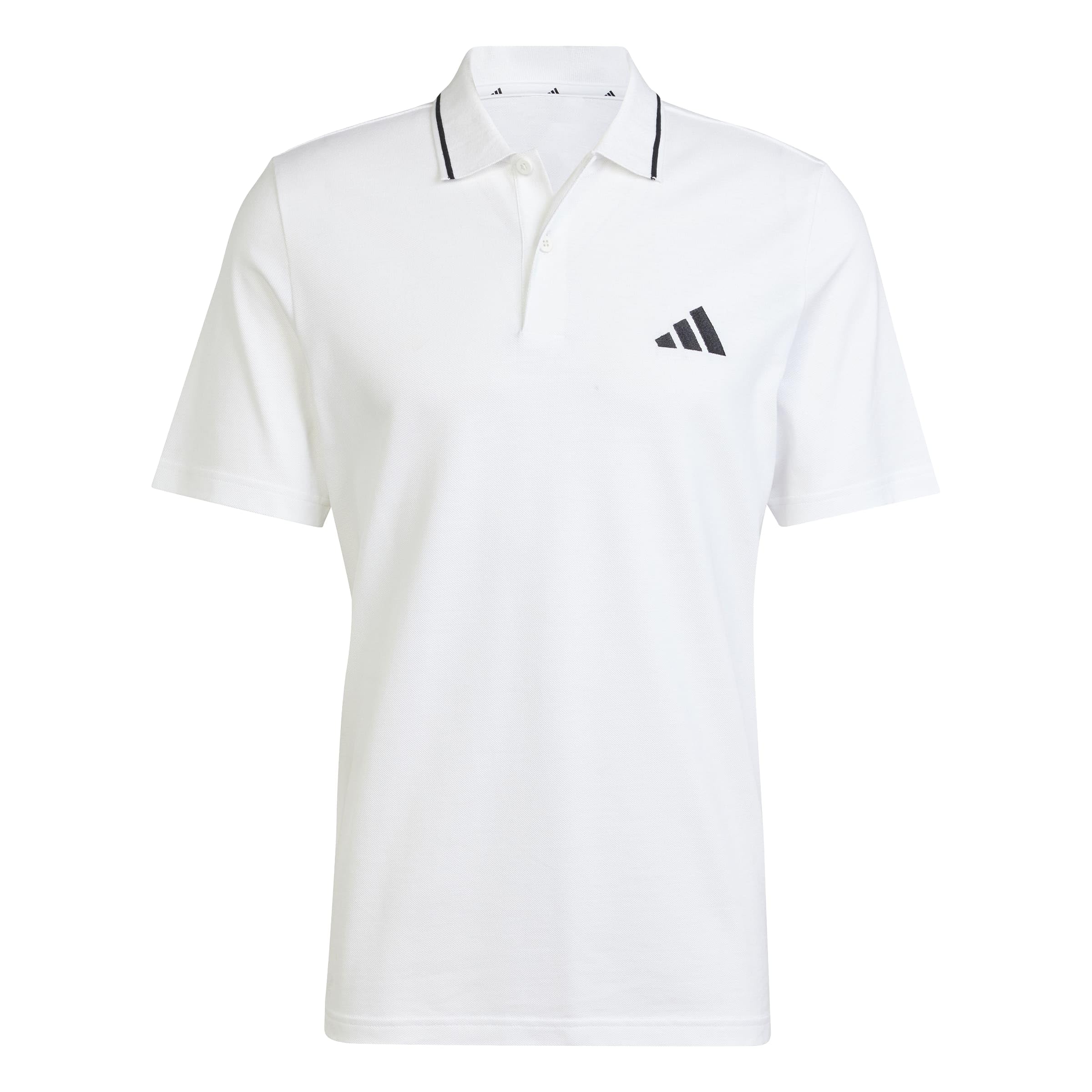 adidas Men's Essentials Small Logo Pique Polo Shirt, White/Black, XL