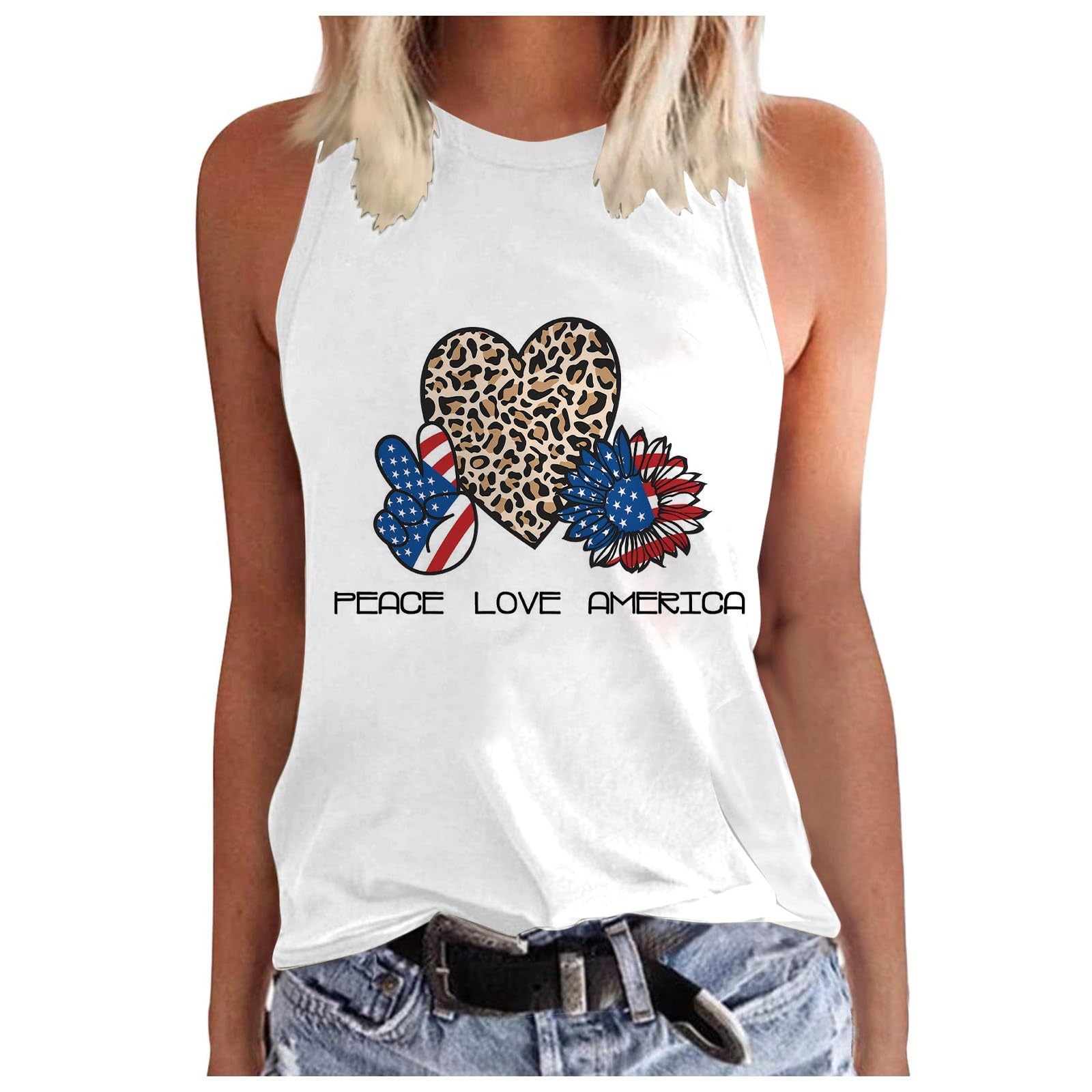 YOGALULU Manga Larga Mujer con Cuello Redondo y Estampado Informal para Mujer, Blusa básica de Playa para Verano, Informal, Holgada, Camisetas, Chaleco Camisetas del Hierro Mujer