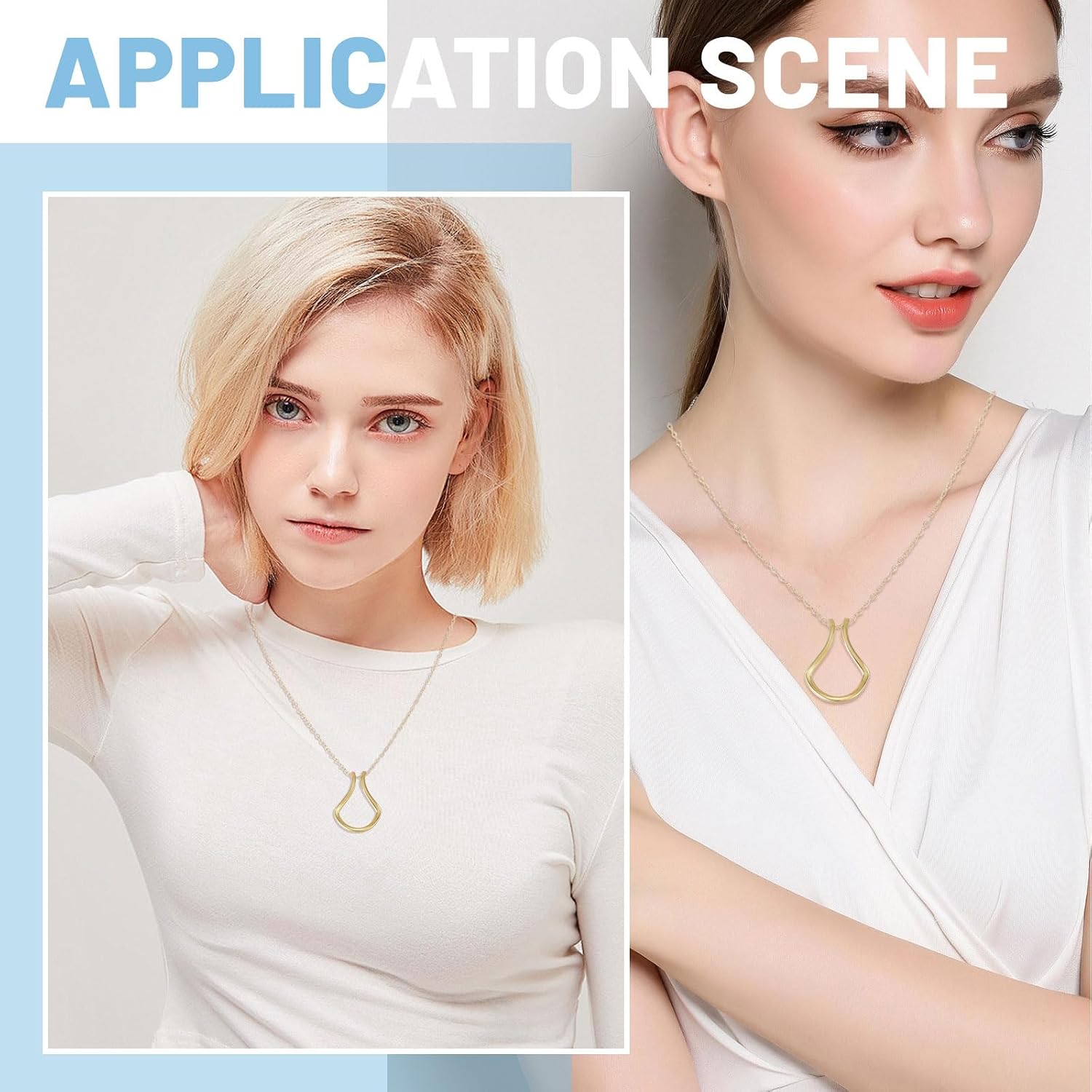 Gold 925 Sterling Silver Necklace with Velvet Jewelry Box 0.59 In Minimalist U-Shaped Dainty Tiny Pendant Necklace for Women Wedding Engagement Bride Wife Valentine's Day Birthday Gift