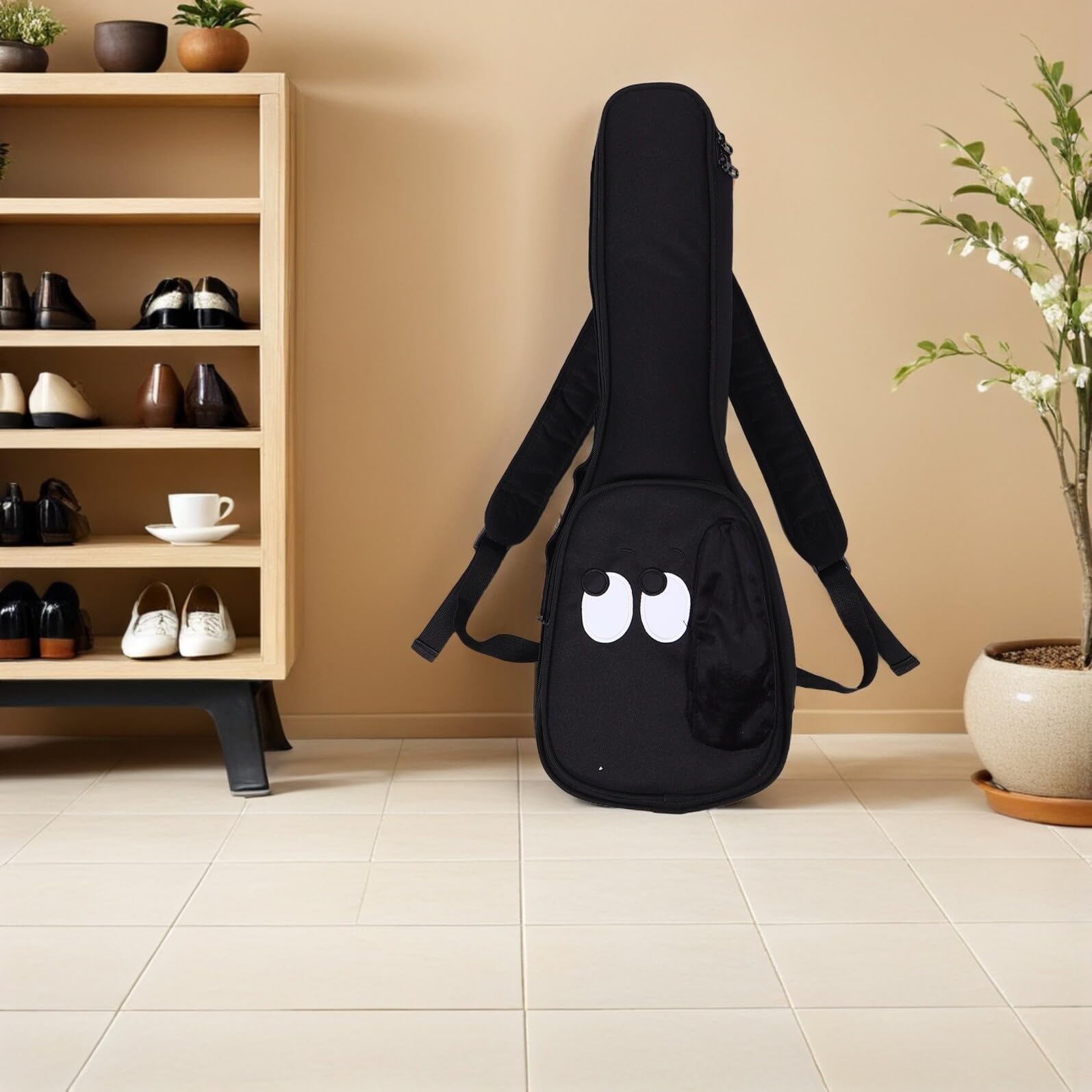 Sac à Dos de Rangement pour Ukulélé Format Concert Étui Souple Imperméable Tissu Oxford pour Transport Instruments