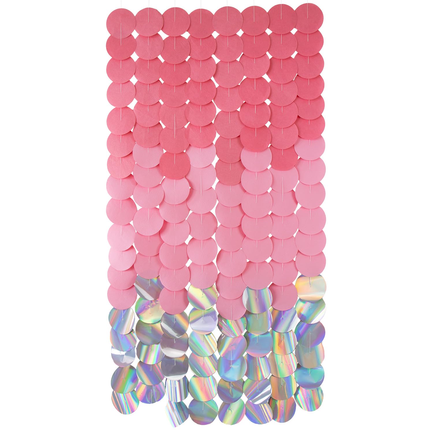 Folat Dazzling Backdrop in Pink-Cirkel-80x170cm - For Weddings, Parties, Photo Booth and Festival Stage Decorations, Pink, 27589