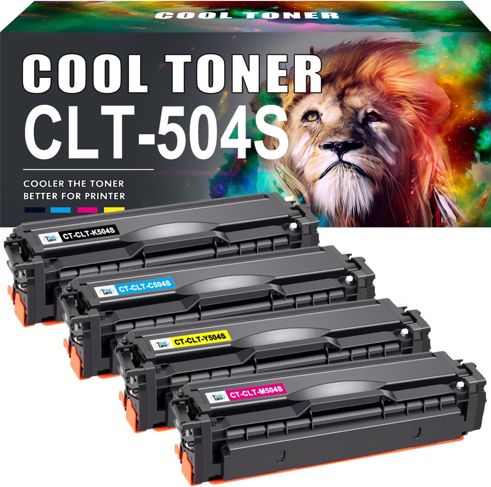 CLT-P504C P504C Compatible for Samsung C1810W Toner Cartridges CLT-P504S Xpress C1860FW CLP-415NW CLP-415N CLX-4195N CLX-4195FN CLX-4195FW (CLT-K504S CLT-C504S CLT-M504S CLT-Y504S, 4-Pack)