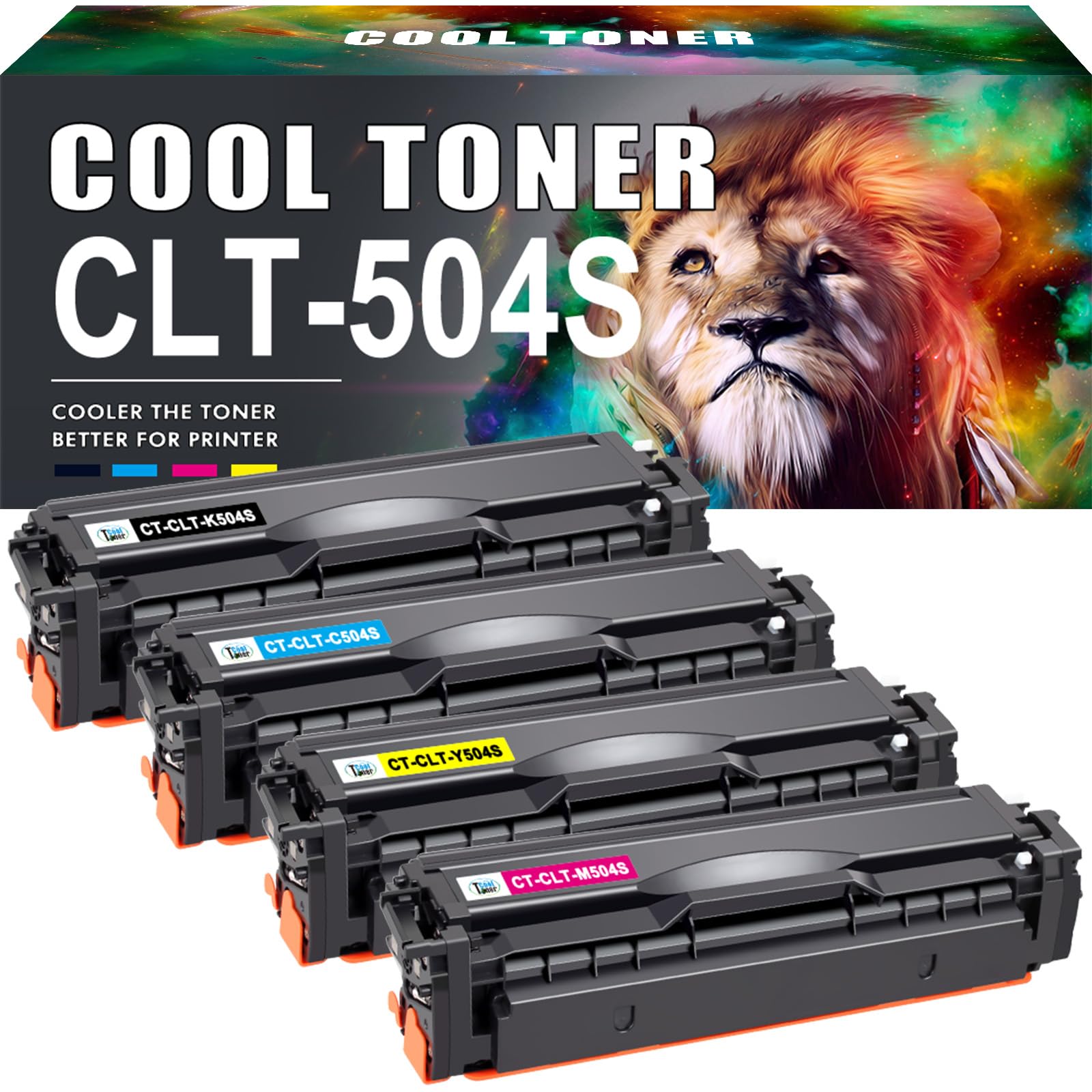 CLT-P504C P504C Compatible for Samsung C1810W Toner Cartridges CLT-P504S Xpress C1860FW CLP-415NW CLP-415N CLX-4195N CLX-4195FN CLX-4195FW (CLT-K504S CLT-C504S CLT-M504S CLT-Y504S, 4-Pack)