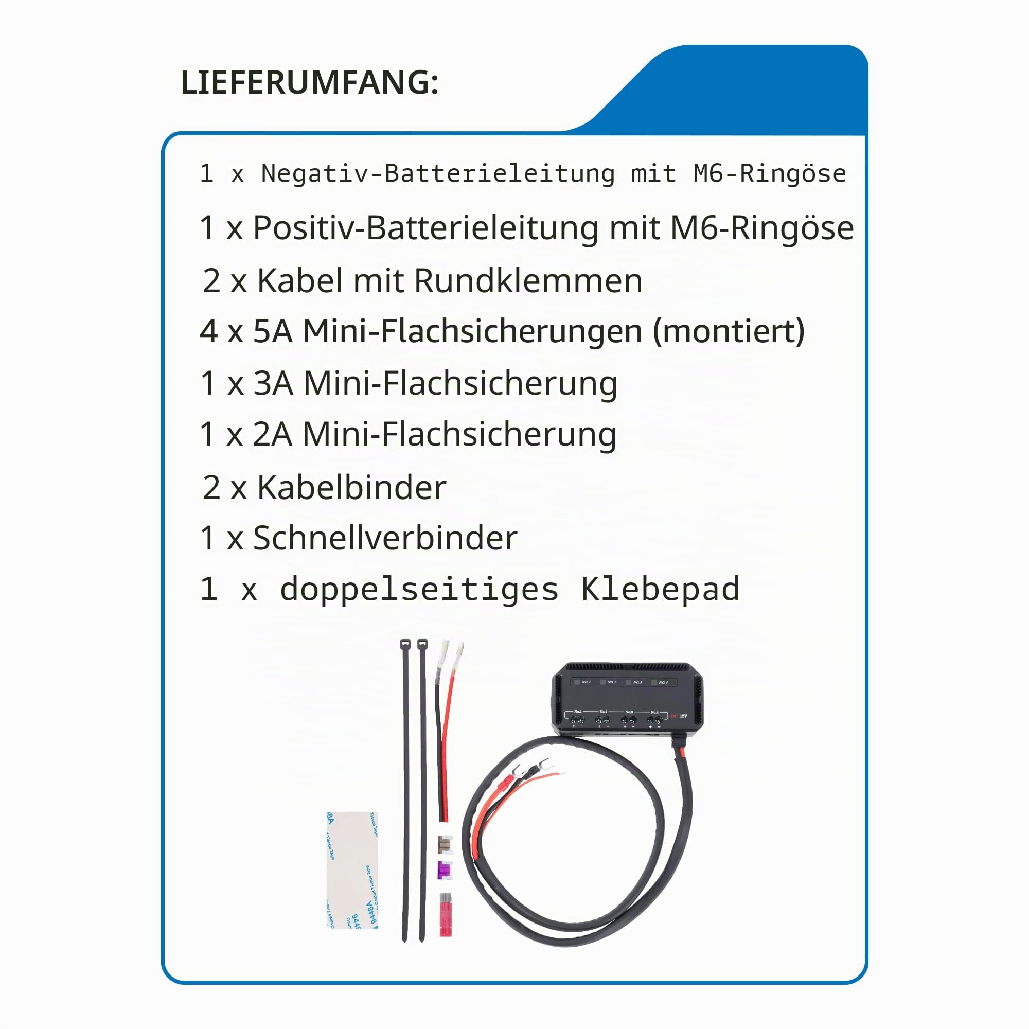 Oxford Motorrad 12V Sicherungskasten mit Relais Schnellverdrahtung 4-fach Sicherungshalter mit Kontrollleuchten & 5A Sicherung für Motorrad Scheinwerfer Navigation Telefonhalter Ladegerät Beheizte