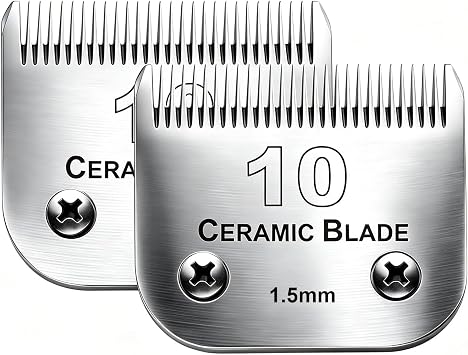 2PC 10 Blade Dog Grooming Clipper Blades Compatible with Andis Dog Clipper