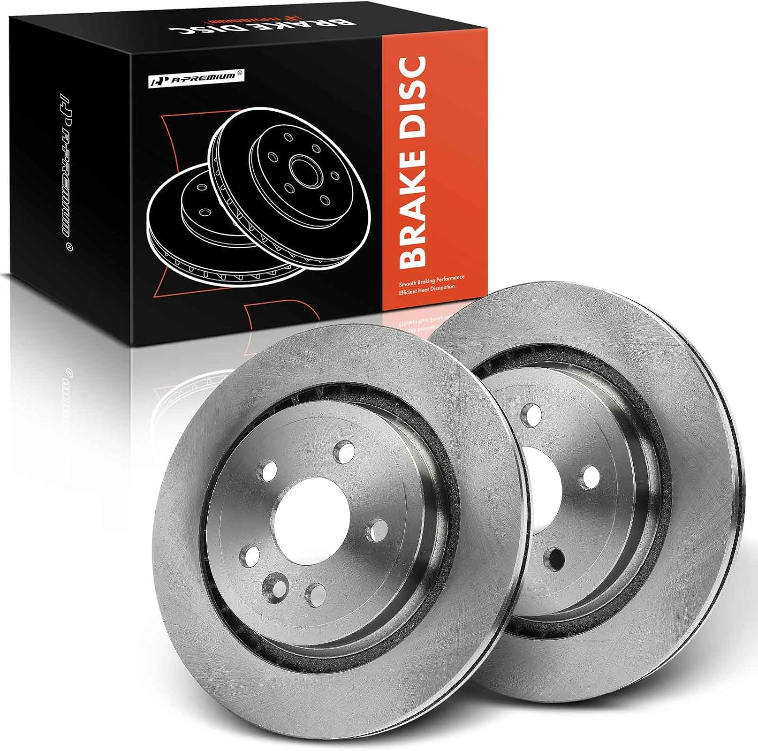 A-Premium 11.89 inch (302mm) Rear Vented Disc Brake Rotors Compatible with Select Volvo models - S60 2011-2018, XC70 2008-2016, S80 2007-2016, V60 2015-2018, V60 Cross Country, V70, 2-PC Set