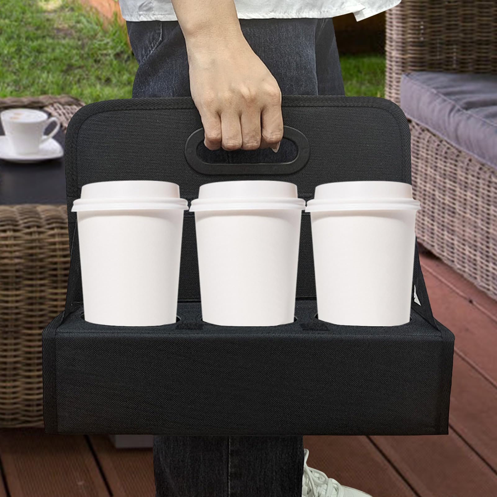 5 portabevande per la consegna | Borsa portabicchieri e portabevande con manico – Porta bevande isolato per ufficio, picnic, spiaggia e attività all'aperto