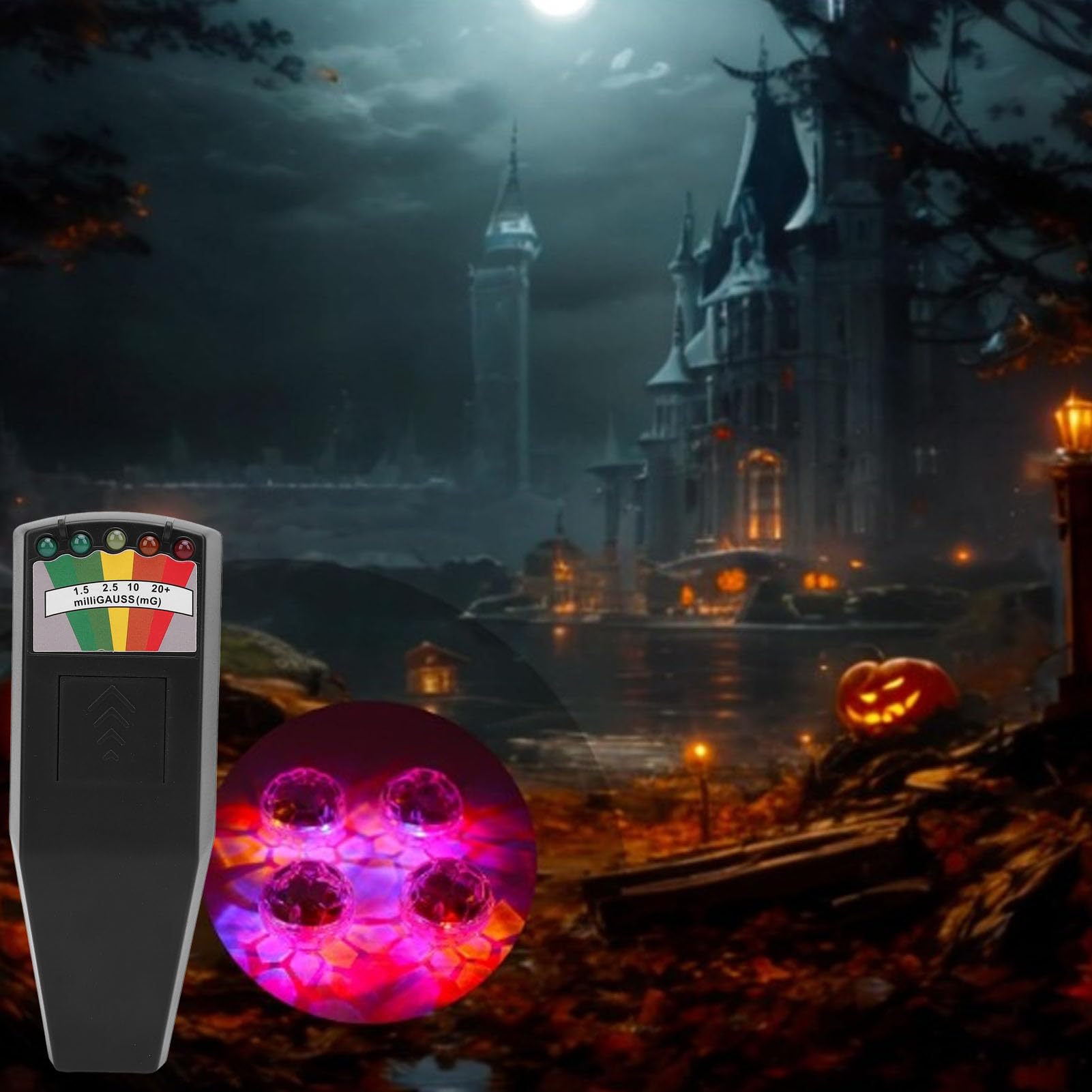 Fafeicy Kit de Equipos de Caza de Fantasmas con Medidor EMF y Bolas de Gato de Movimiento - Detector Paranormal para Uso en Casa, 50Hz a 2000MHz, 178 G