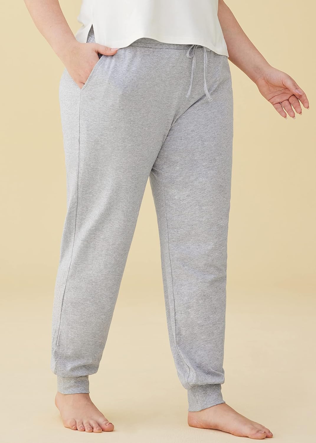 Latuza Women's Cotton Pajama Joggers Knit Lounge Pants - Image 5