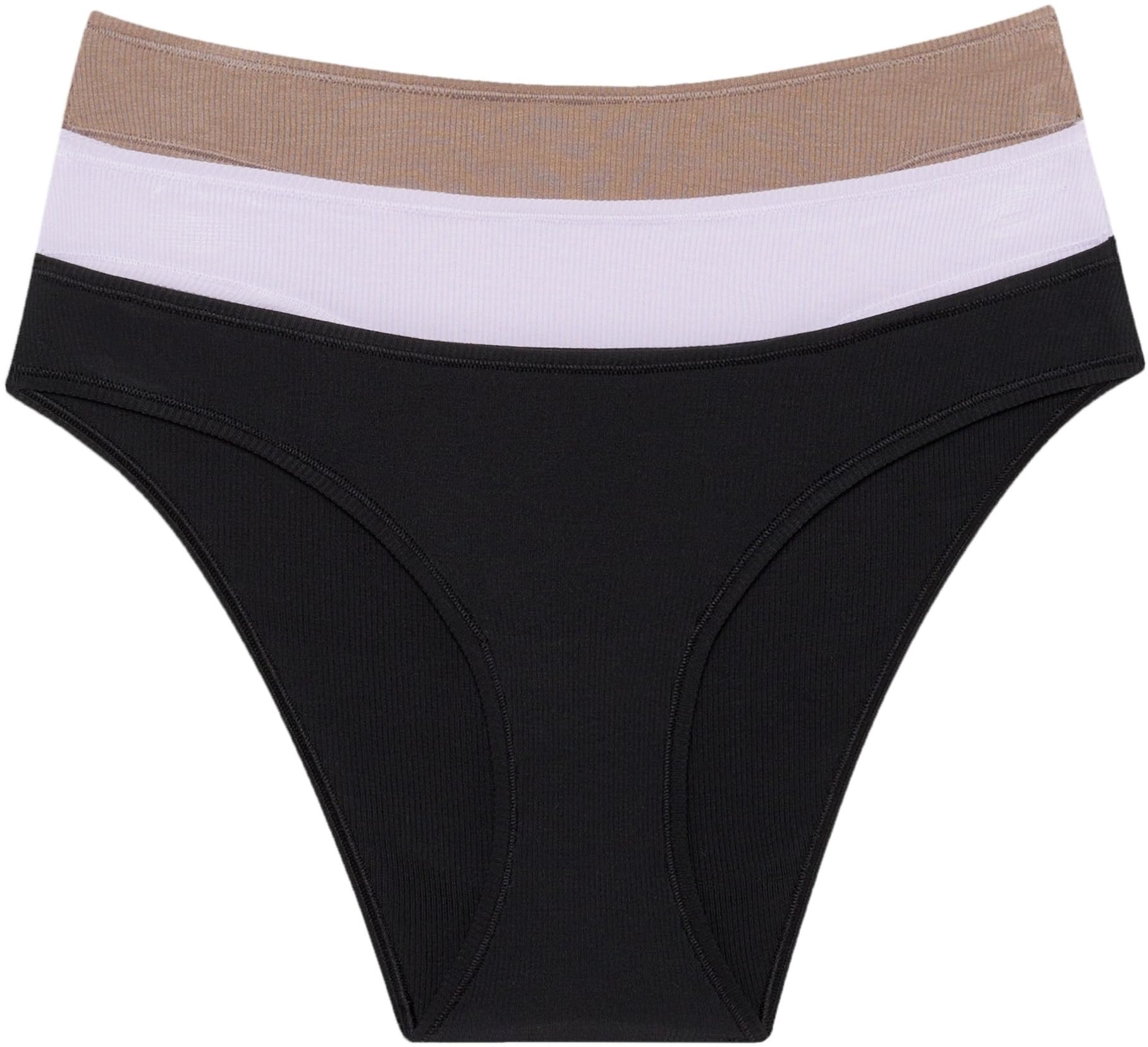 Calvin Klein Pack de 3 Braguitas Tipo Bikini para Mujer Bikini Form de Canalé, Multicolor (Black/Lavender Blue/Cavern Stone), M