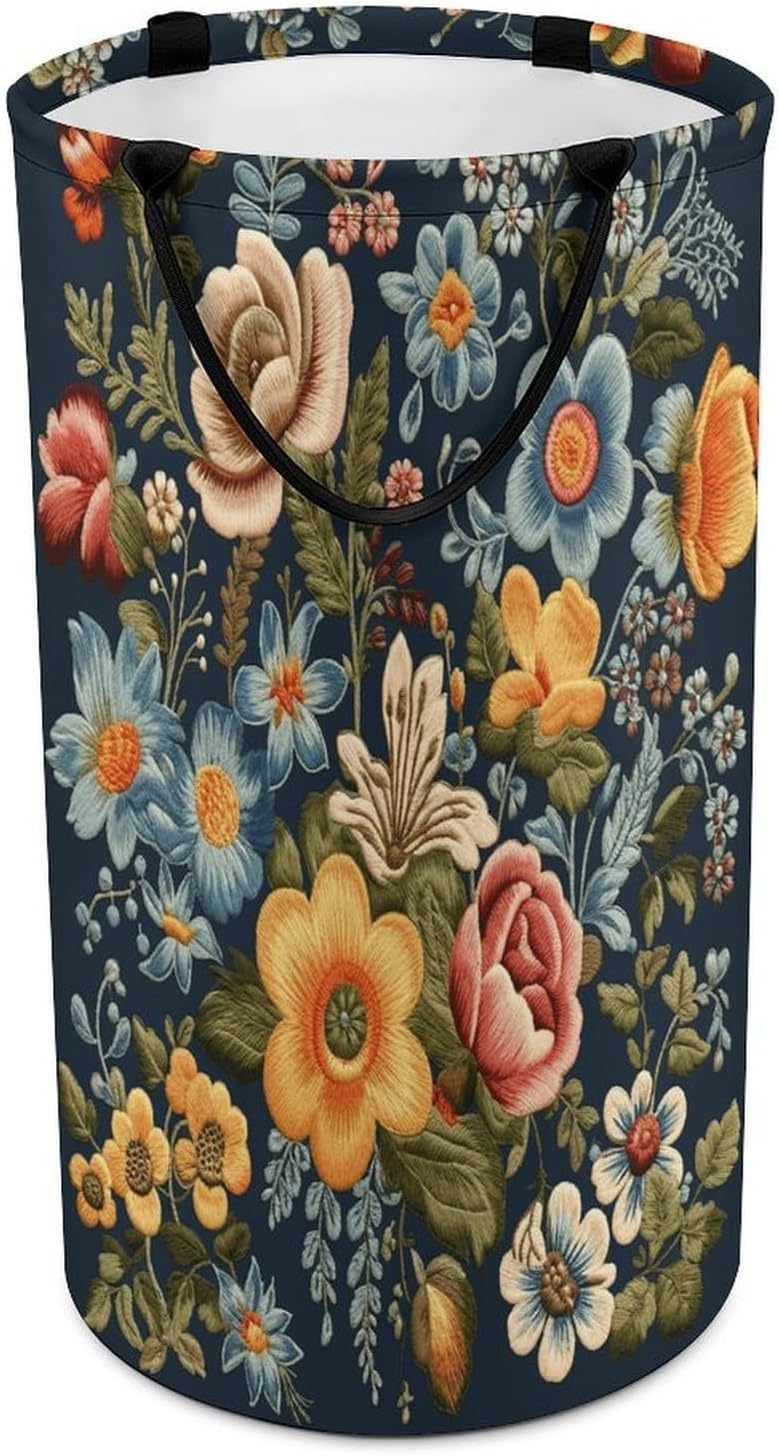 Flowers of Different Sizes Laundry Hamper Large Collapsible Laundry Basket with Handles Waterproof Clothes Hamper Portable Dirty Clothes Basket for Bedroom Laundry Room Closet Bathroom