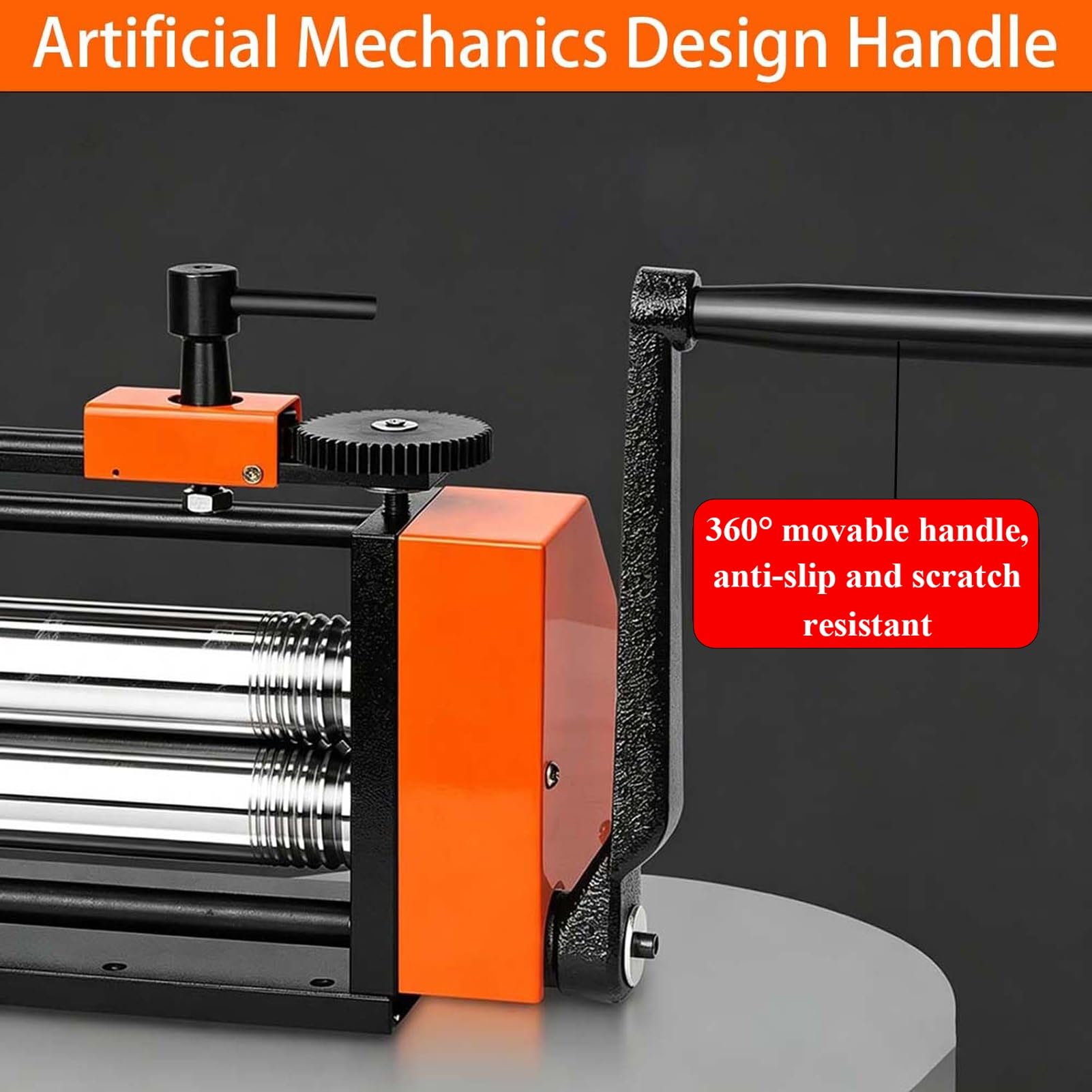 Handkurbel-Rollmühle für Schmuckherstellung, robustes Metalldehnen und Formen, präzise Dickenkontrolle, Blech, quadratisch, rund, halbrund