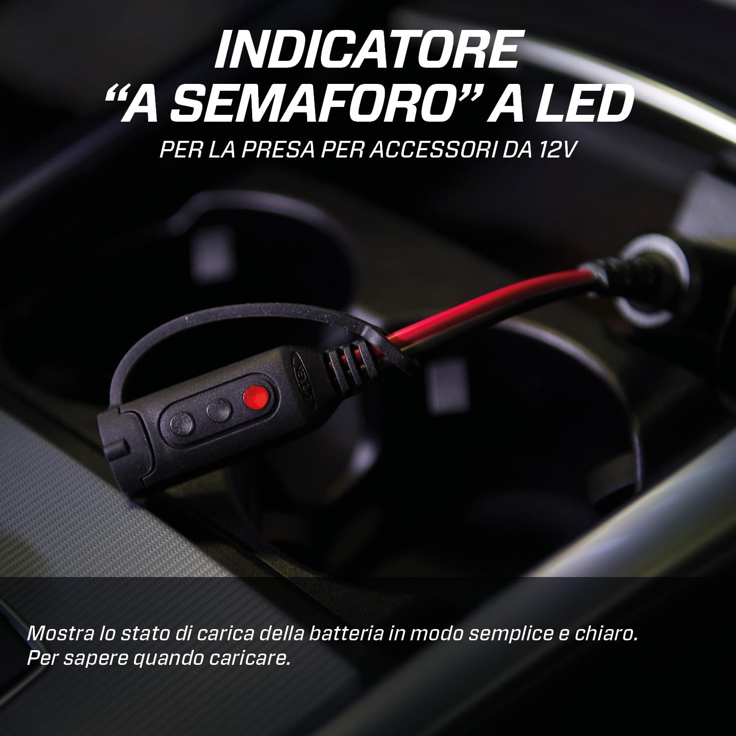 CTEK INDICATOR CIG PLUG, Indicatore LED dello Stato di Carica della Batteria, Utilizza le Prese da 12V del Veicolo, per Batterie al Piombo da 12V e Caricabatterie CTEK Fino a 8A