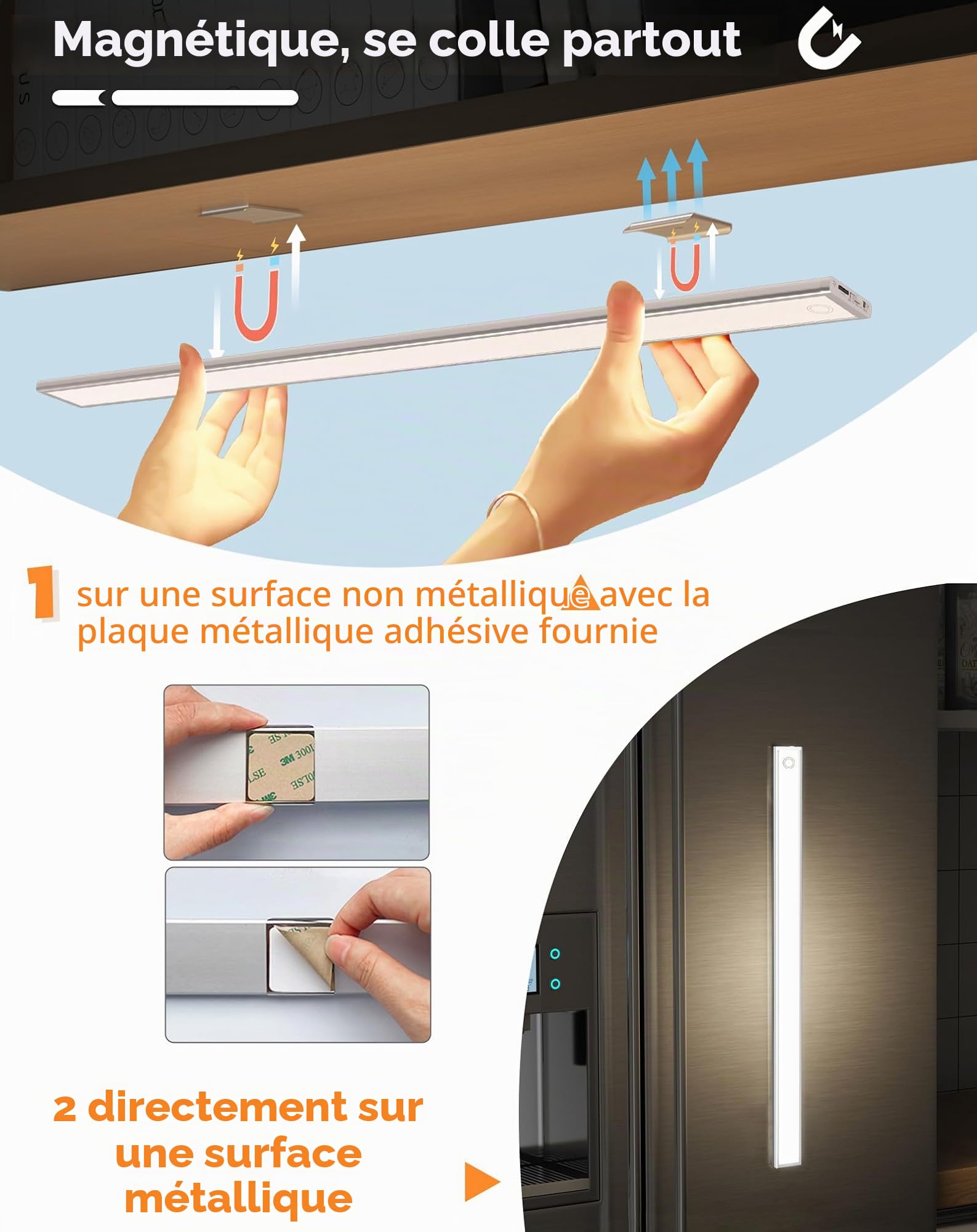 Lampe Cuisine sous Meuble Tactile 58CM