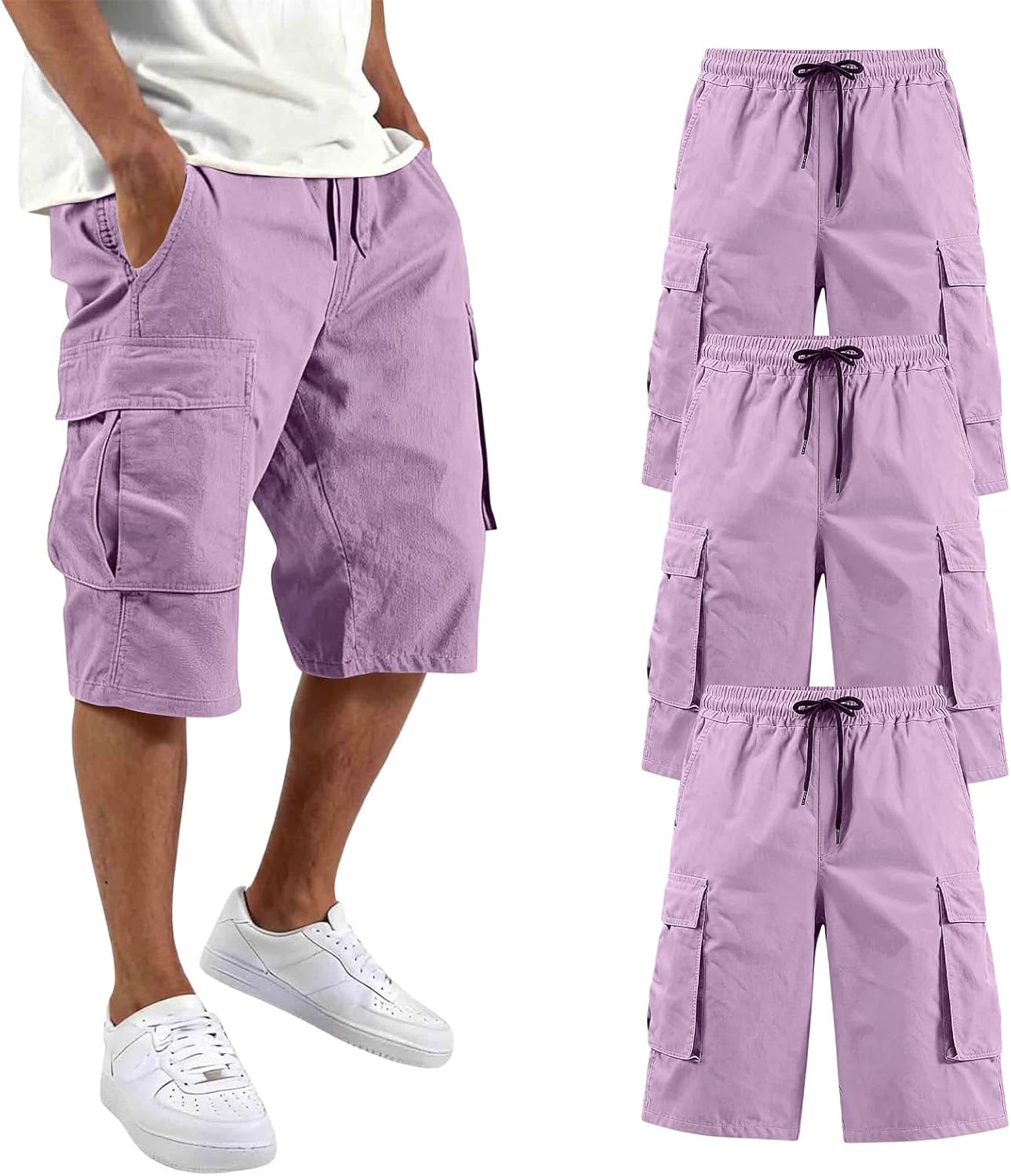 Ymosrh Mens Cargo Shorts, S-4XL