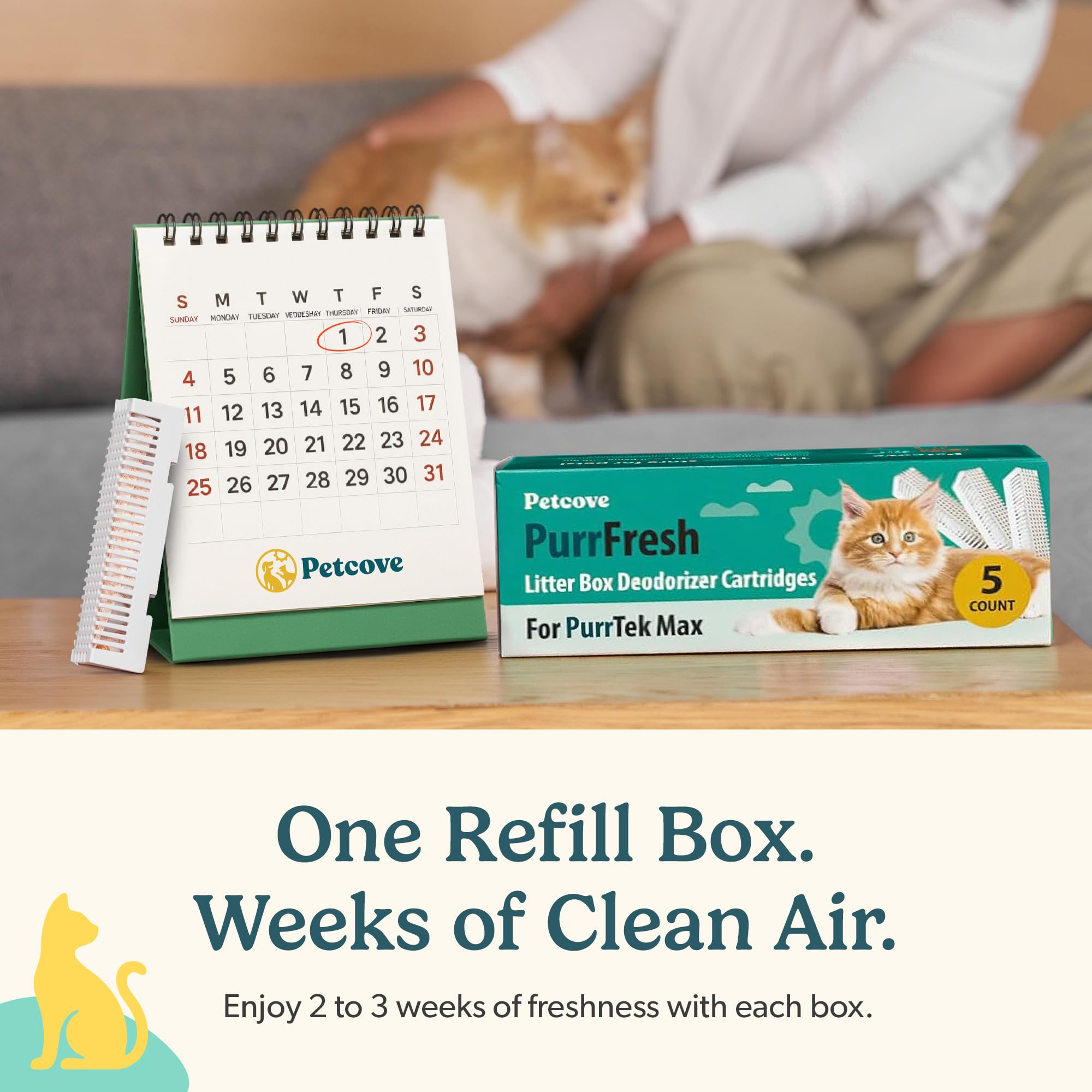 PurrFresh - Desodorizantes de carbón para cajas de arena autolimpiables automáticas, repuestos de control de olores de carbón activado sin perfume, ajuste preciso, fácil instalación para Purrtek Max