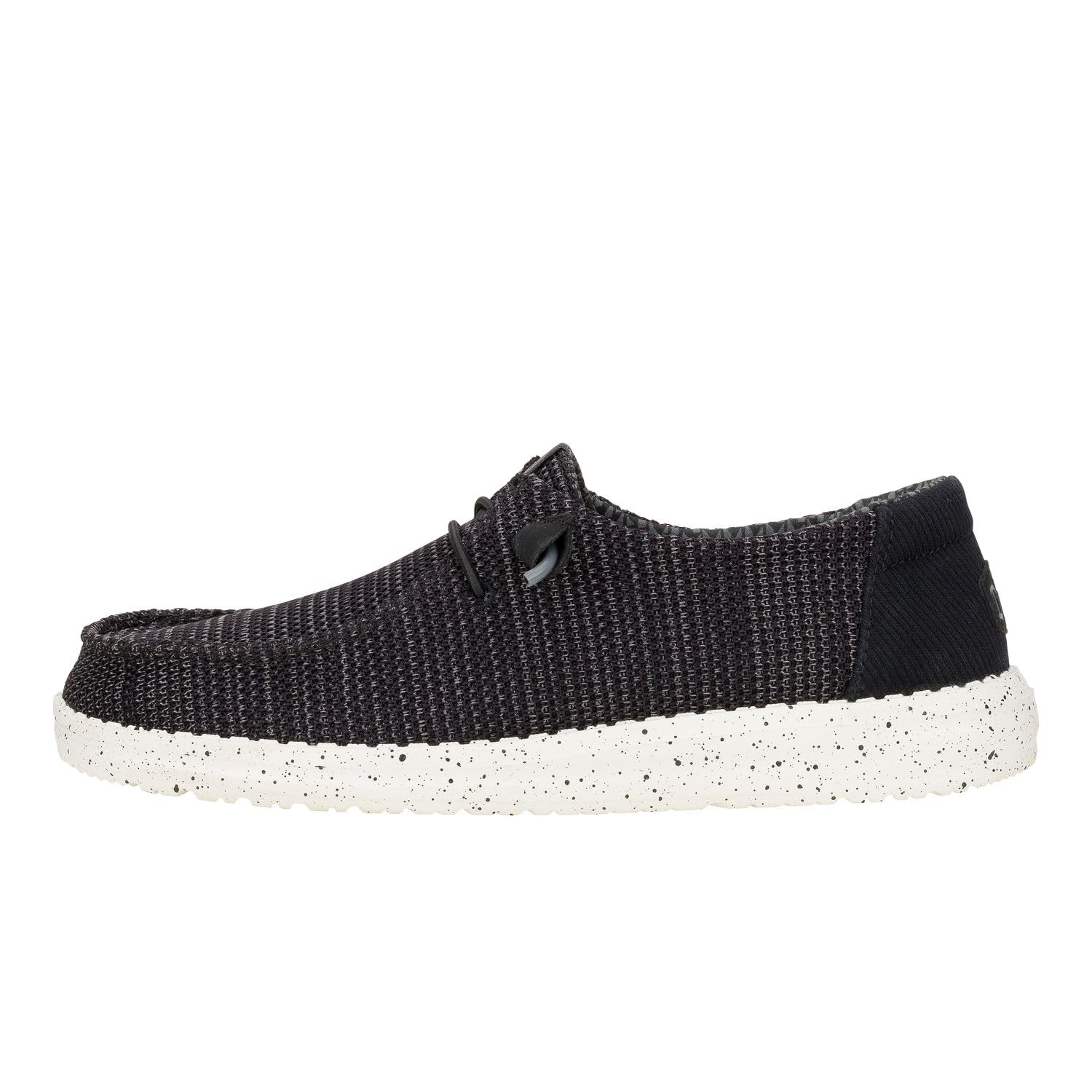 Women's Wendy Stretch Sox Slip On Loafer | Lightweight Stretch Mesh Easy On | Elastic Laces, Sock Like Fit, Black/White, 11-image-37